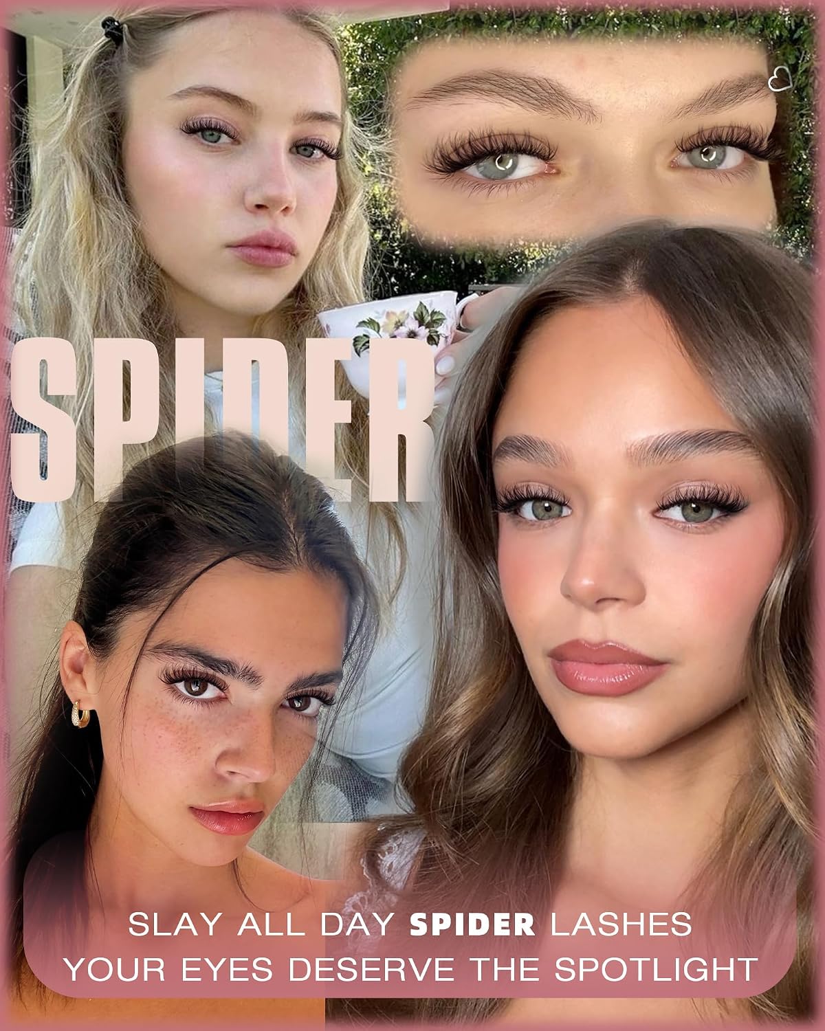 Spider Lash Clusters - Wispy Fluffy Eyelash Extensions for Natural Look | Clear Band Individual Lashes