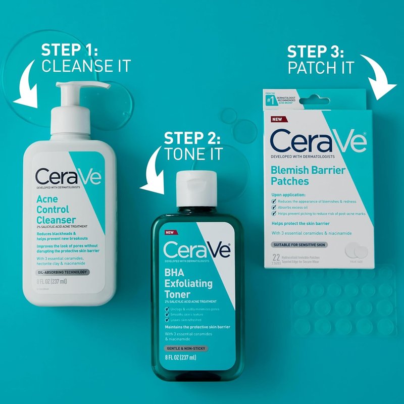 CeraVe BHA Exfoliating Facial Toner - Pore Minimizing & Smoother Skin with 2% Salicylic Acid | 8oz, Fragrance-Free, Sensitive Skin Safe