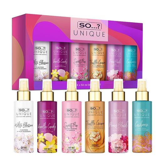 Unique Body Mist Set - Floral & Sweet Perfume Sprays for Women | 6 Travel Size Body Sprays, 6-Hour Wear