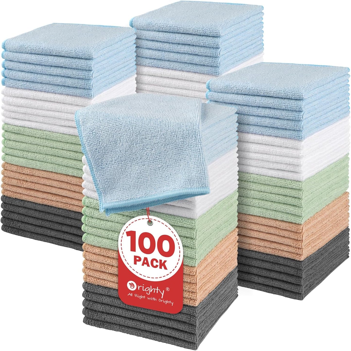 Microfiber Washcloths 20 Pack - Soft, Quick-Dry Face & Hand Towels for Travel, Gym, Spa | 11.5"x11.5", Black