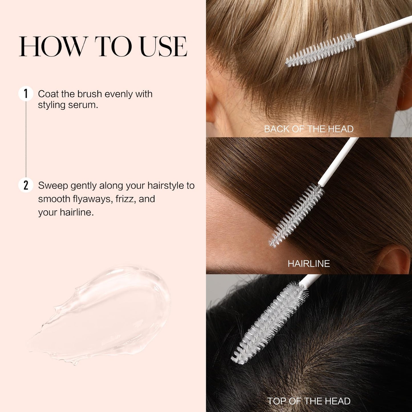 SPRINGSUGAR Taming Wand, Fly Away Stick for Hair, Hair Mascara for Flyaways, Smooth Frizz, Tame Baby Hairs, Style Edges - Lightweight Non-Greasy Wide Brush Head Hair Finishing Stick 2 Pack