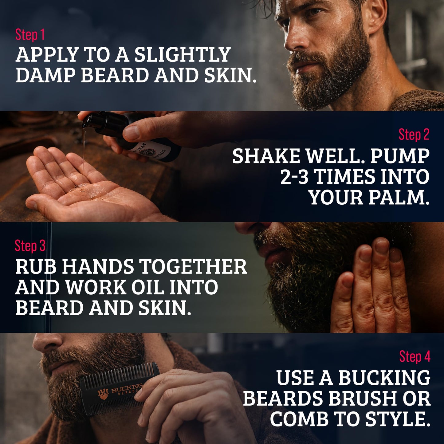 Bucking Beards Beard Oil - Beard Softener for Men - Made with Natural Ingredients like Jojoba Oil & Castor Oil - Sandalwood Fragrance - Vegan, Cruelty-Free, Gentle on Skin - 1 oz