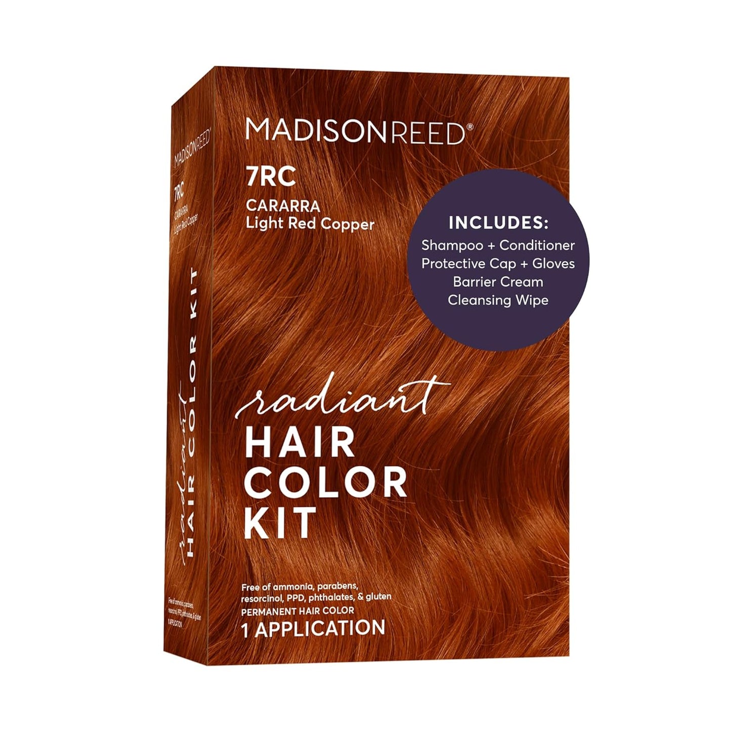 Madison Reed Radiant Hair Color Kit - 7RC Light Ginger Red | PPD-Free, Ammonia-Free Permanent Dye, 1 Pack