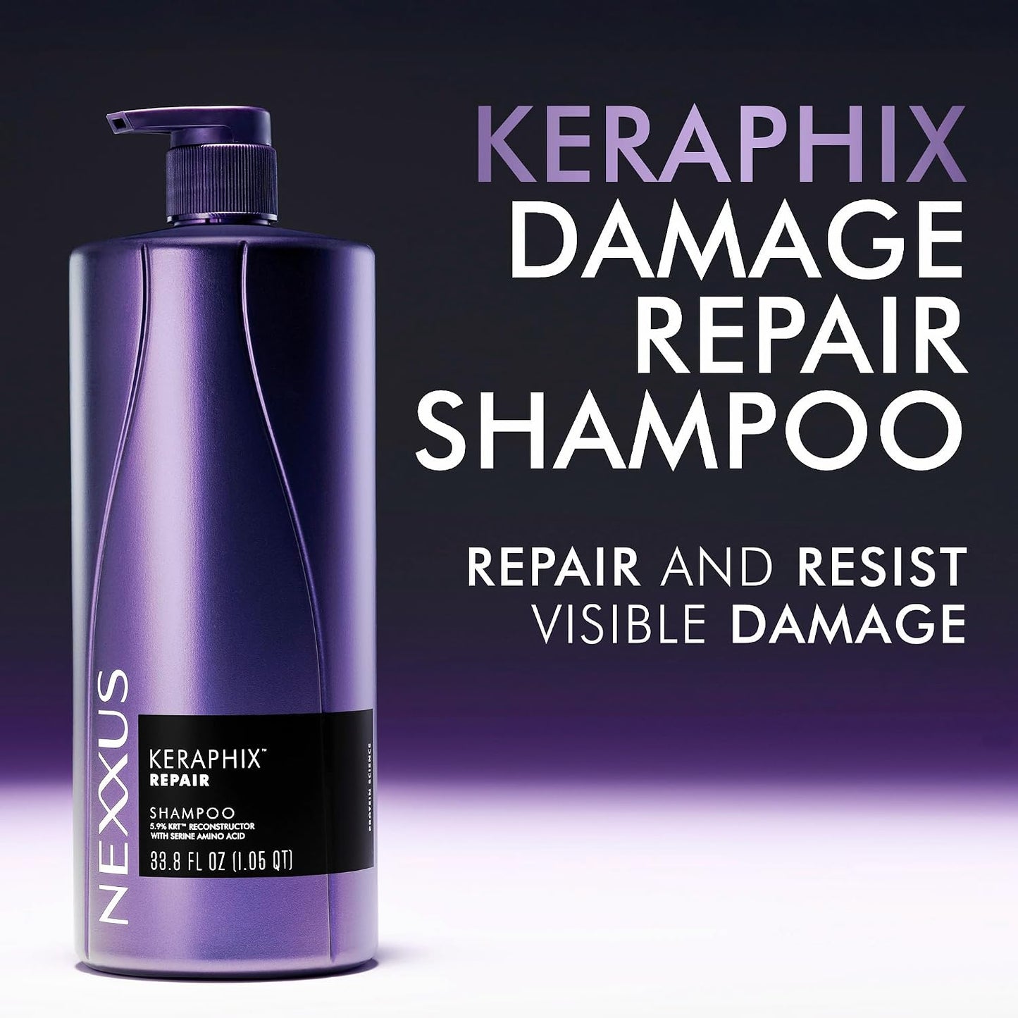 Nexxus KERAPHIX Shampoo & Conditioner Set - Damaged Hair Repair with KRT Keratin & Amino Acids | 33.8 Fl Oz