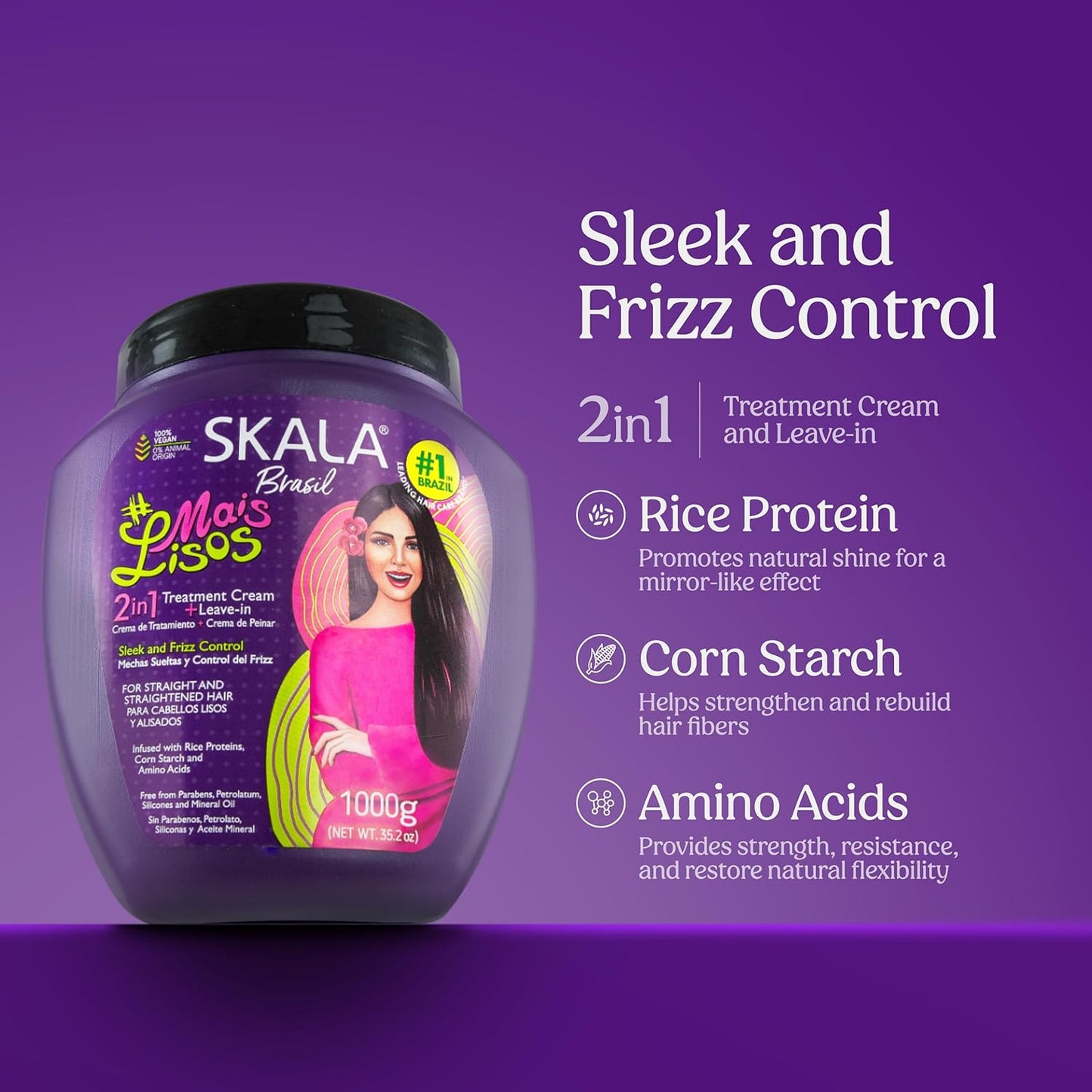 SKALA Hair Type 1A - Hydrating Anti-Frizz Conditioning Treatment & Combing Cream | 8 oz
