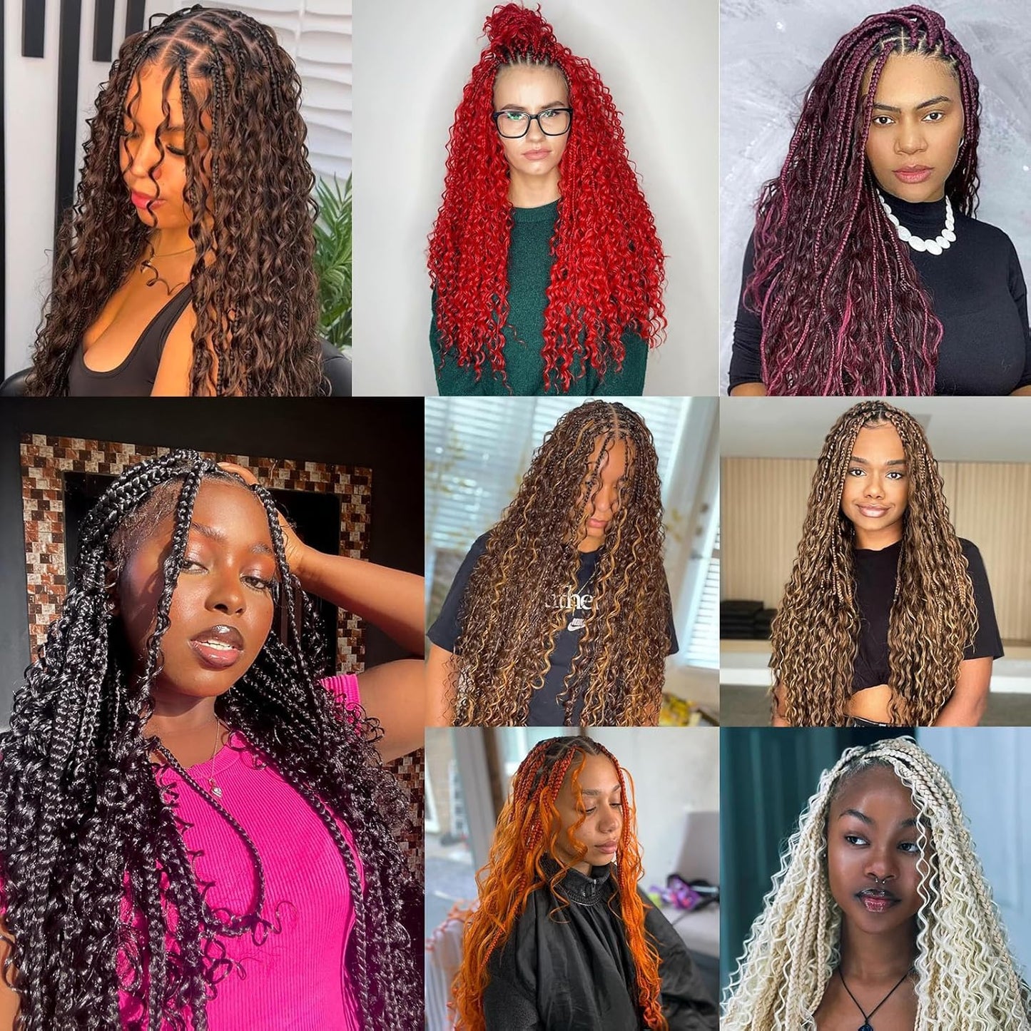 Red Boho Human Hair Red Boho Hair For Braiding Pre Stretched Deep Curly Wave Vermilion Braids Bulk Bohemian Color Scarlet Braids HuxoWax 100g 28 28 Inch