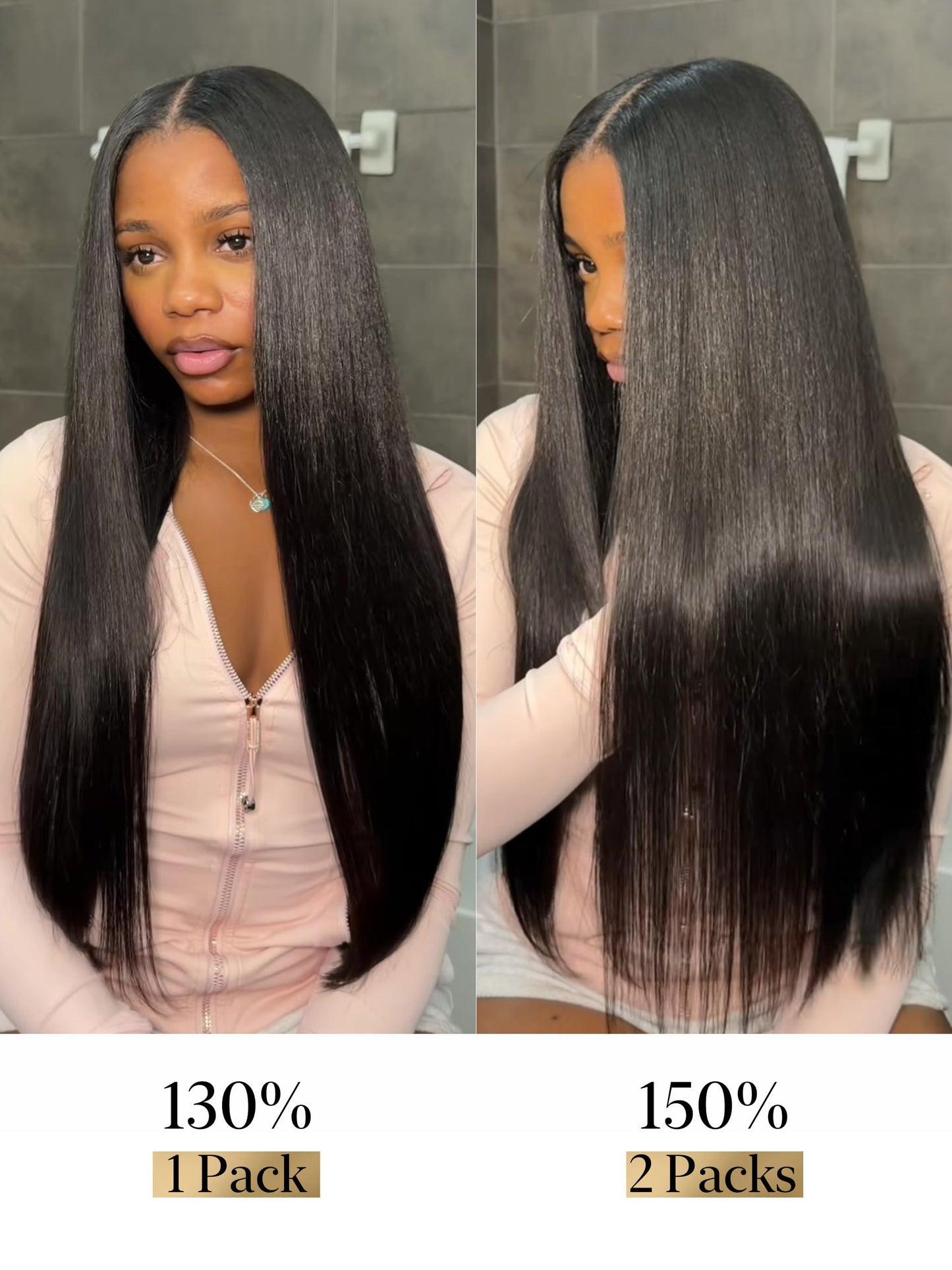 LUVME 0.59mm Zero Trace Invisible Clip in Hair Extensions, Yaki Straight 6 Pcs 100g 24 Inch, 100% Real Human Hair Clip Ins, Wider Wefts for Easy Sectioning and Long Yaki Length for Glam Looks