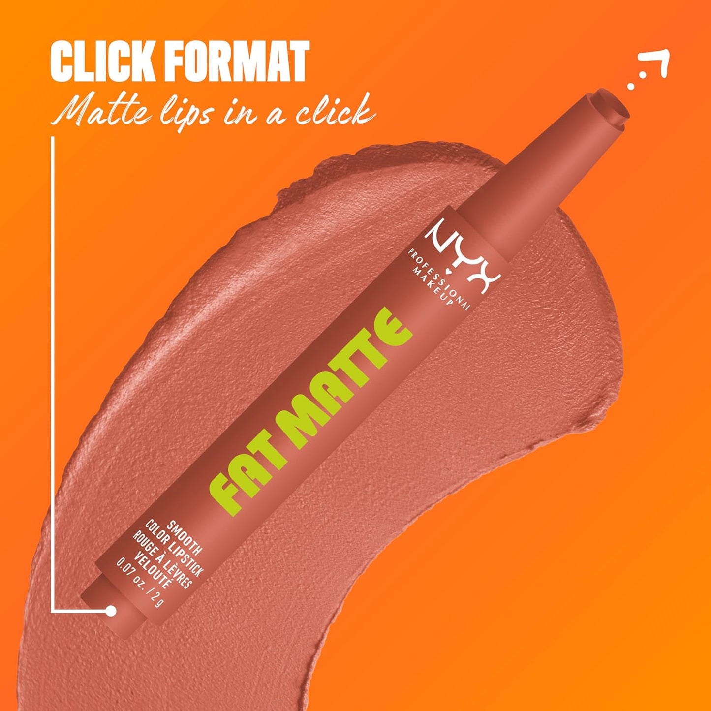 NYX Professional Makeup Fat Matte Lipstick - Pigmented, Non-Drying Lip Crayon | Long-Lasting Vegan Lip Color - Cozy Whipped (Nude)
