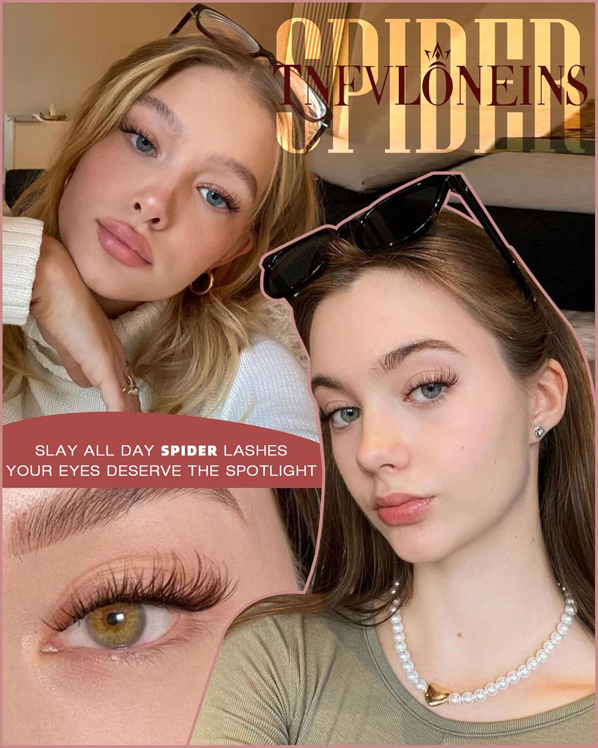 Brown Lash Clusters - Wispy D Curly Eyelash Extensions | Natural Individual Lashes 8-16MM