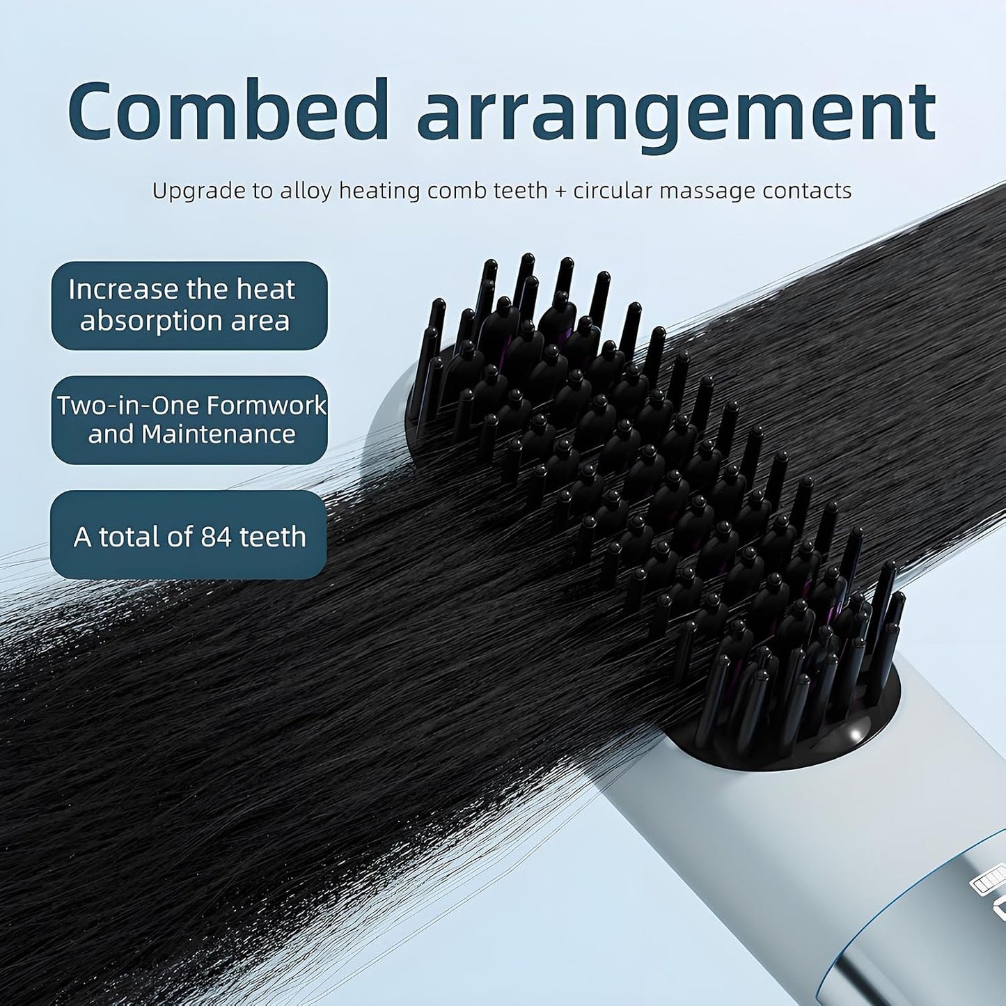 Go Brush Pro - Ionic Ceramic Straightening Brush for Short Hair | 3 Heat Settings, Fast 30s Heat, USB-C Rechargeable (Brown)