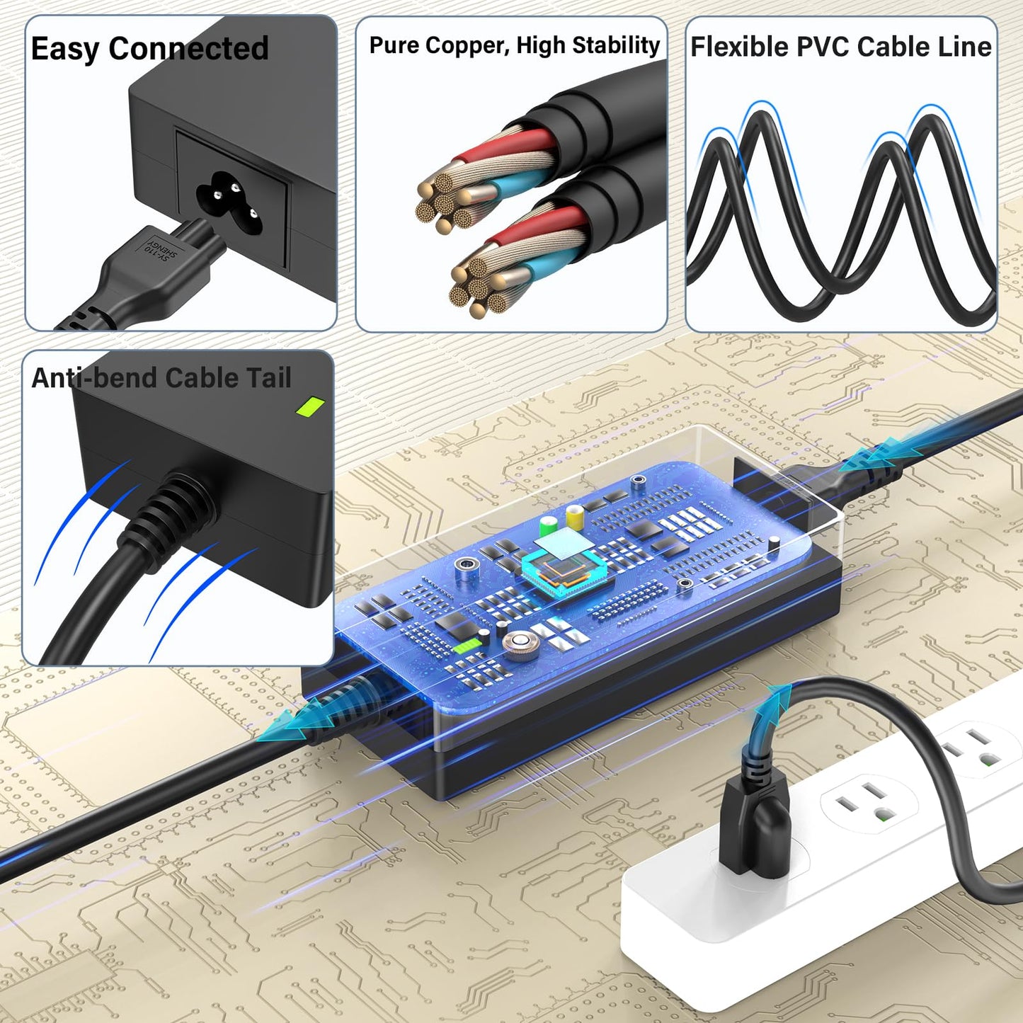 24V Foot Massager Charger Fit for Cloud Massage Shiatsu Foot Massage Machine 9486098094, Power Cord AC Adapter for Cloud Massage Feet Massager Deep Kneading with Heat Therapy XH2400-2500 XH24002500