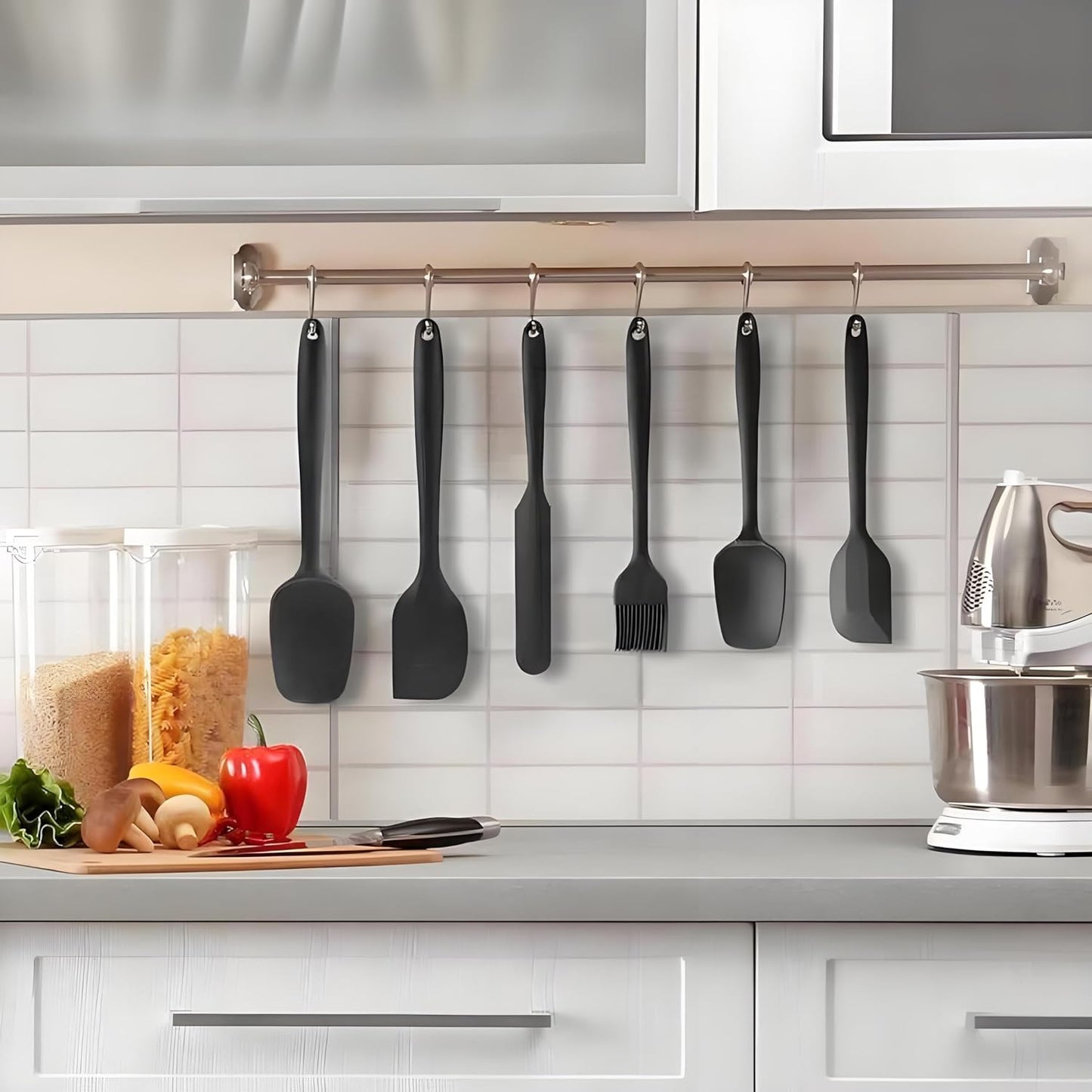 Silicone Spatula Set - 6 Heat Resistant Kitchen Spatulas | Non-Toxic, Ergonomic Grip for Nonstick Cookware