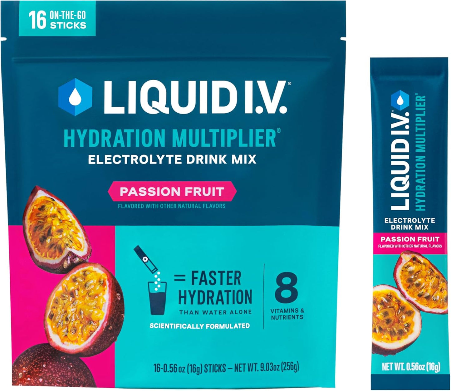 Liquid I.V.® Hydration Multiplier - Electrolyte Powder Drink Mix | Popsicle Firecracker Flavor | 16 Servings