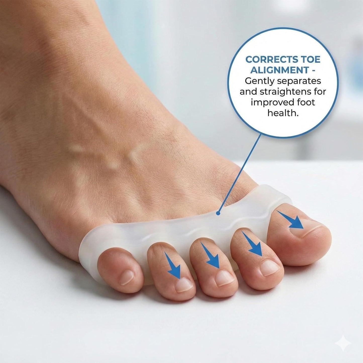 Silicone Toe Separators - 6 Pcs Soft Gel Spacers for Overlapping Toes | Comfort Relief & Alignment Support