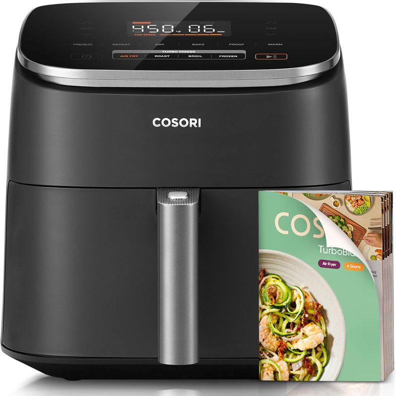 Cosori 9-in-1 Air Fryer - 6 Qt PFAS-Free Ceramic Coating, Precise Heating | Dark Gray