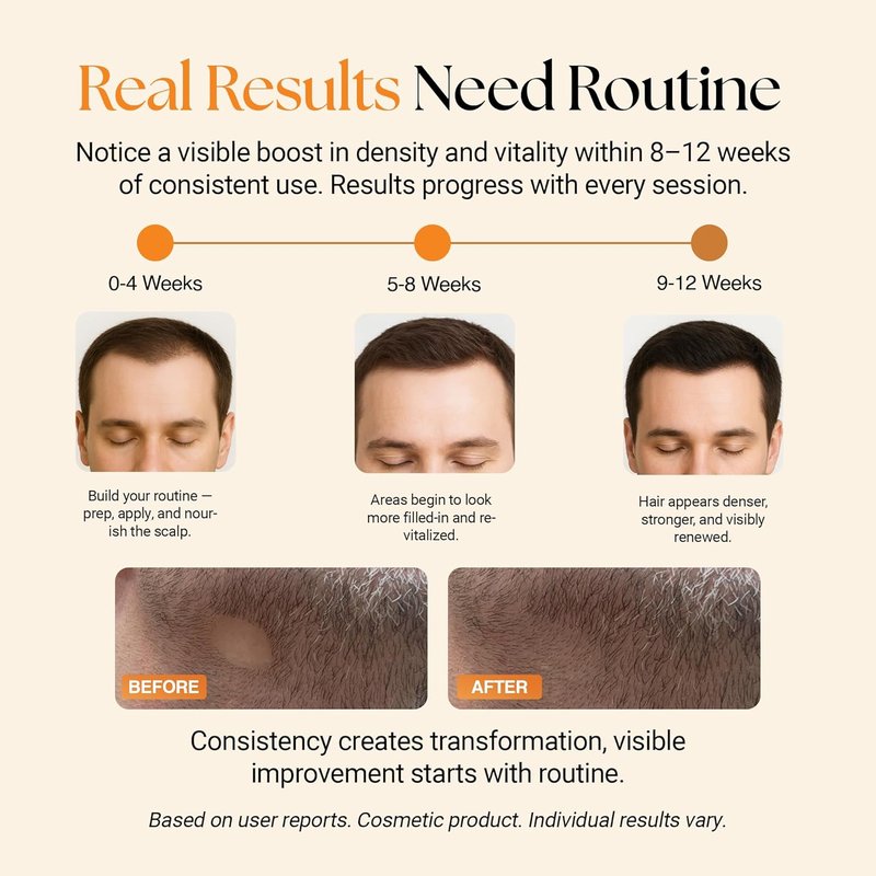 ReGlow Micro-Infusion Hair Density System - Scalp Treatment with Bio-Active Serum & Precision Applicators | 6 Applications for Fuller Hair & Beard