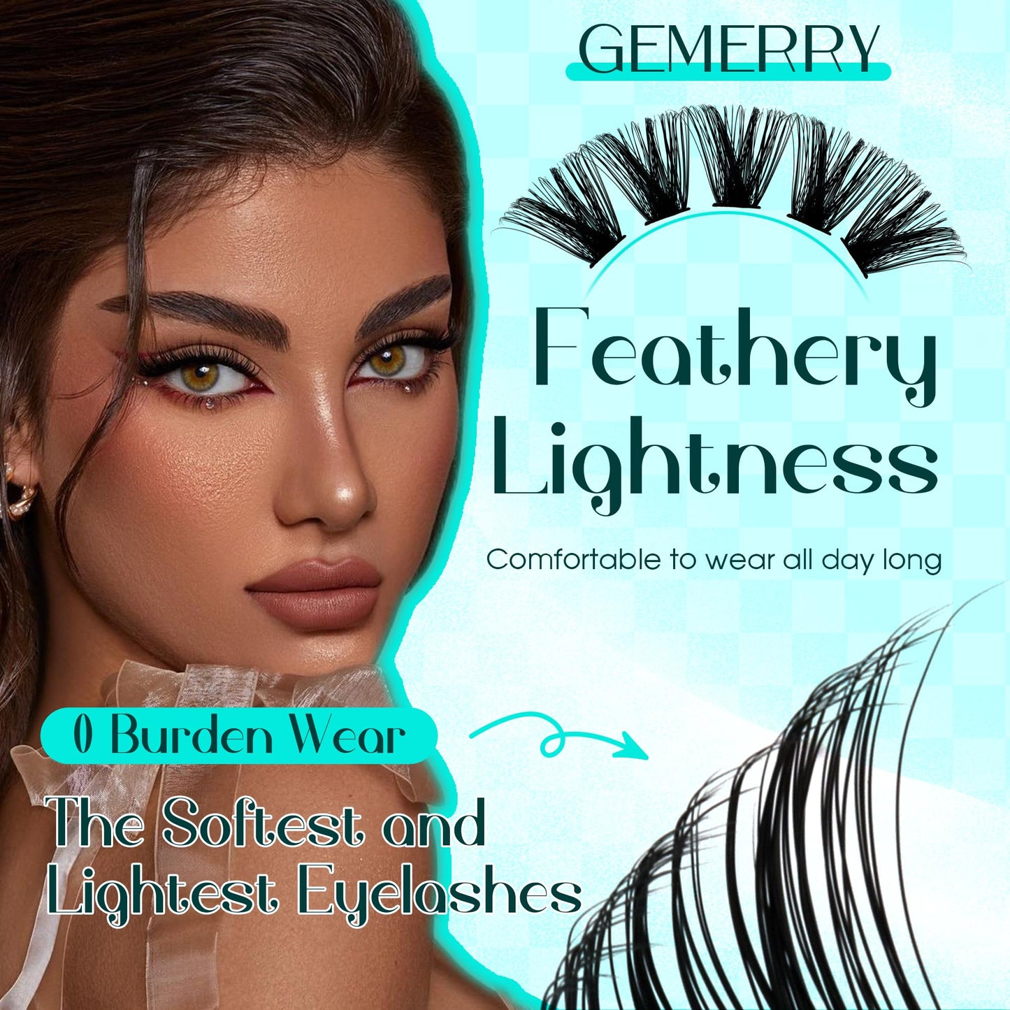Lash Clusters Fluffy Cluster Lashes Extensions Thick 280pcs D Curl Eyelash Clusters DIY At Home Individual Lashes Extension by GEMERRY（80P-10-18mm)