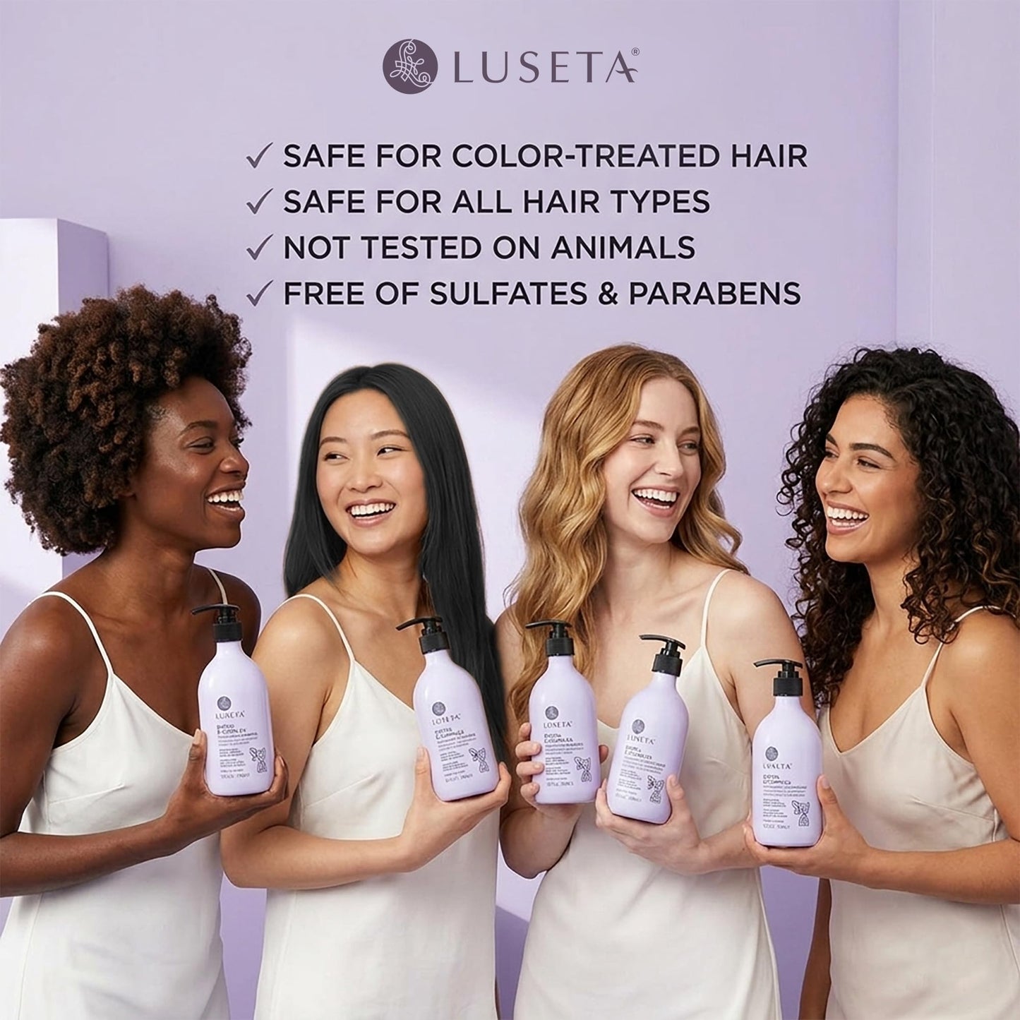LUSETA Thickening & Hair Strengthening Care- Biotin B-Complex Shampoo and Conditioner Set for Thinning Hair. Routine Volumizing Formula with Niacin, Caffeine & Argan Oil, for Women and Men, 2 x 16.9oz