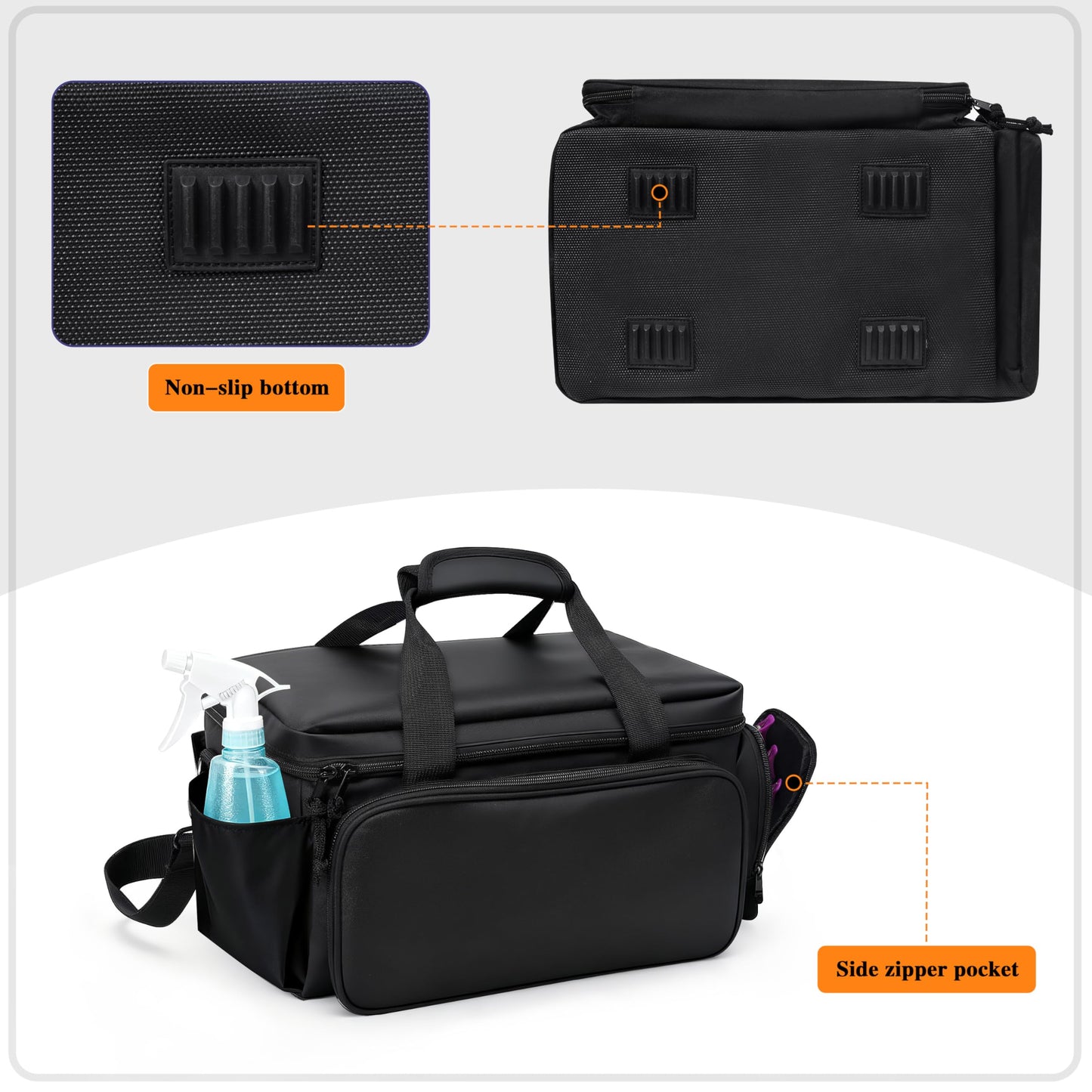 Barber Supplies Bag Protable &Multiple Pockets,Soft Than Barber Case, Large Capacity Hairdresser Bag with Adjustable Dividers,Professional Hairdressing Equipment Beauty Salon Tool Travel Storage Case
