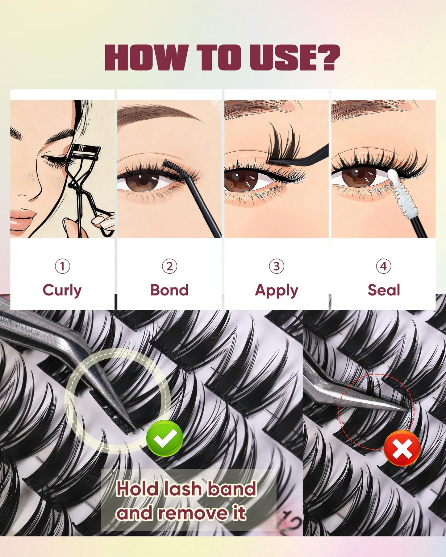 Manga Lash Clusters Anime Eyelash Clusters Wispy Cluster Eyelash Extensions Natural Bunny Fairy Individual Lashes Short 8-14MM CC-Curly Wet Look Lashes Extensions by zenotti