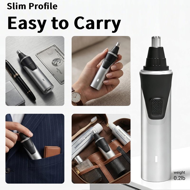 Gorzhesua Electric Nose Hair Trimmer for Men, 2026 Professional 2 in 1 Painless Rechargeable Nose and Ear Hair Clipper, IPX7 Waterproof, Type-C Fast Charging, 6-Month Battery Life,Nose Hair kit
