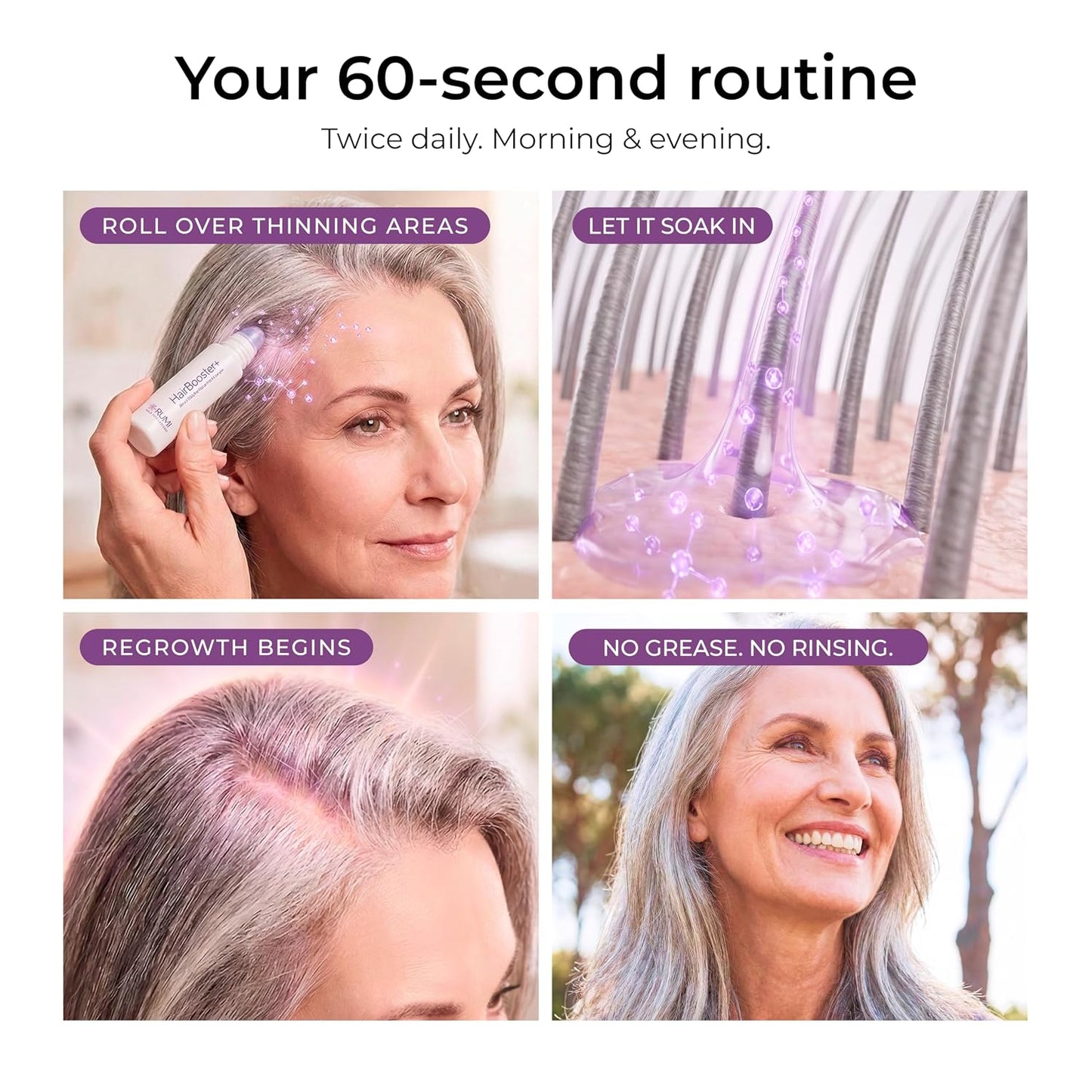 Hair Growth Serum for Mature Women | Peptide & Caffeine Formula for Thicker, Fuller Hair - Reduces Shedding - Menopause Safe