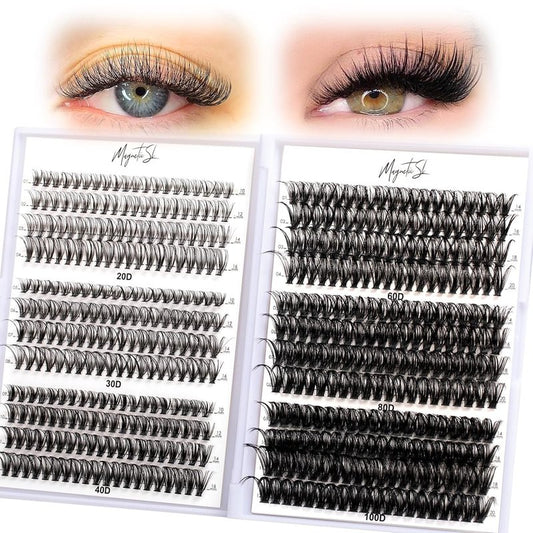 Lash Clusters - 480 Multi-Style False Eyelash Extensions | 10-20mm Thick 60D-100D for DIY Beginners