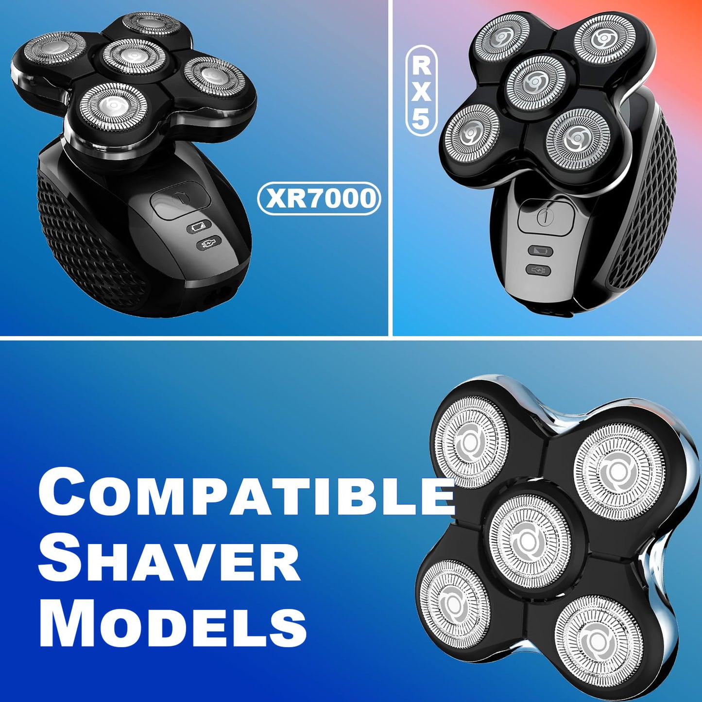 3PACK XR7000 Balder Pro Replacement Head Compatible with Remington Balder Pro Head Shaver Model XR7000/XR1500/XR1501