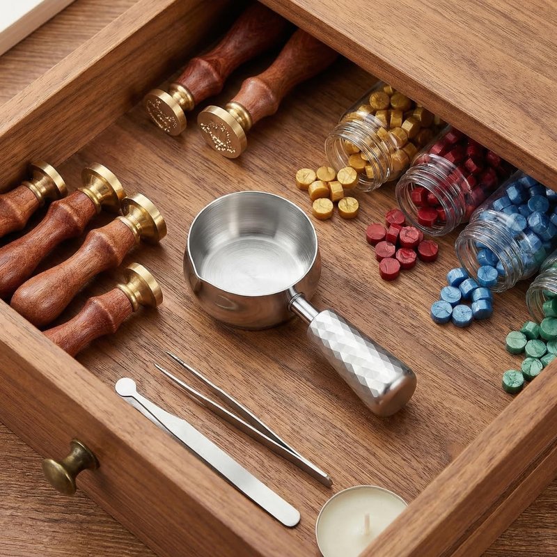 60ml Wax Seal Spoon Pot Big 304 Stainless Steel Wax Melting Spoon Warmer Scoop with Handle for Sealing Stamp Envelope