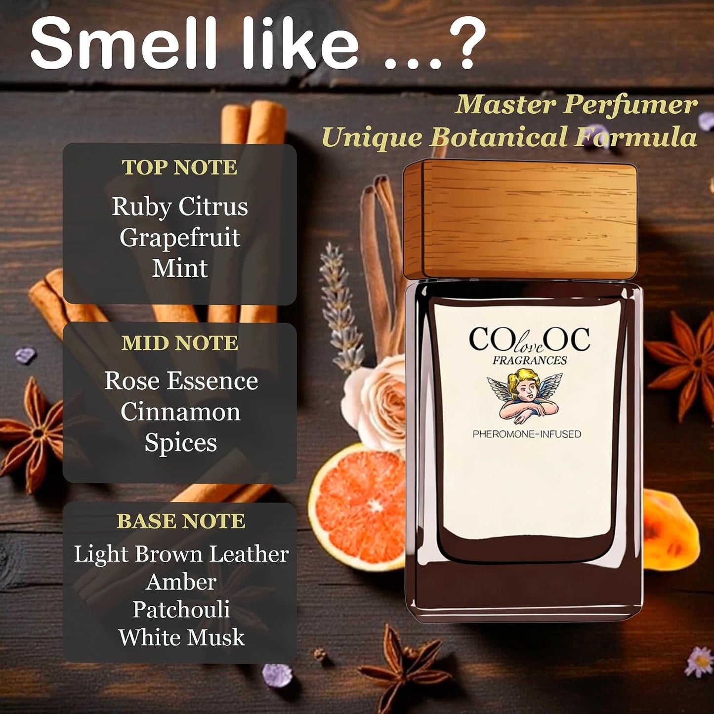 Pheromone Infused Cologne for Men - Spicy Woody Fragrance | Amber, Cinnamon, Musk & Leather - Long Lasting Perfume Gift