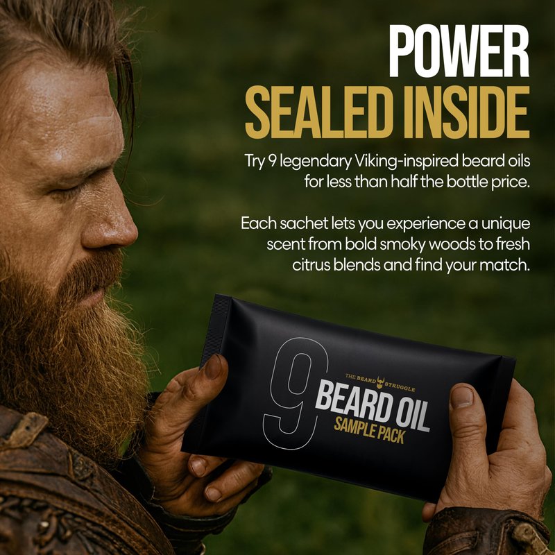 The Beard Struggle 9 Beard Oil Voyager Sample Pack, Variety Beard Oil for Men Sampler with 9 Different Scents, All Natural Ingredients, Beard Growth Oil for Soft and Healthy Hair, Day Liquid Tonic
