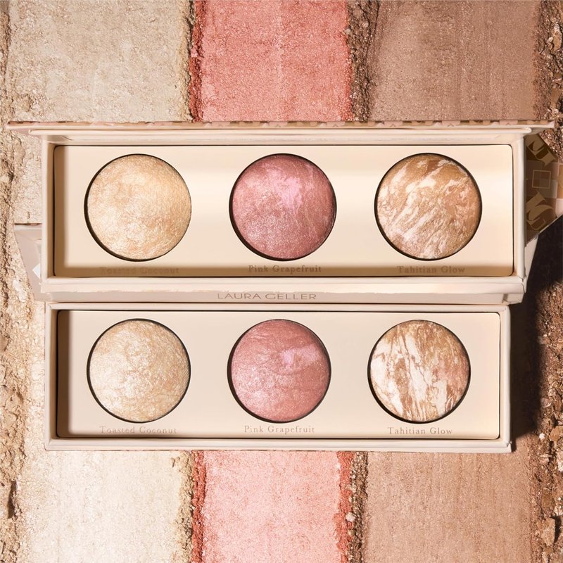 Laura Geller Baked Trio Palette - Highlighter, Blush & Bronzer for All Skin Tones | Glow & Lift