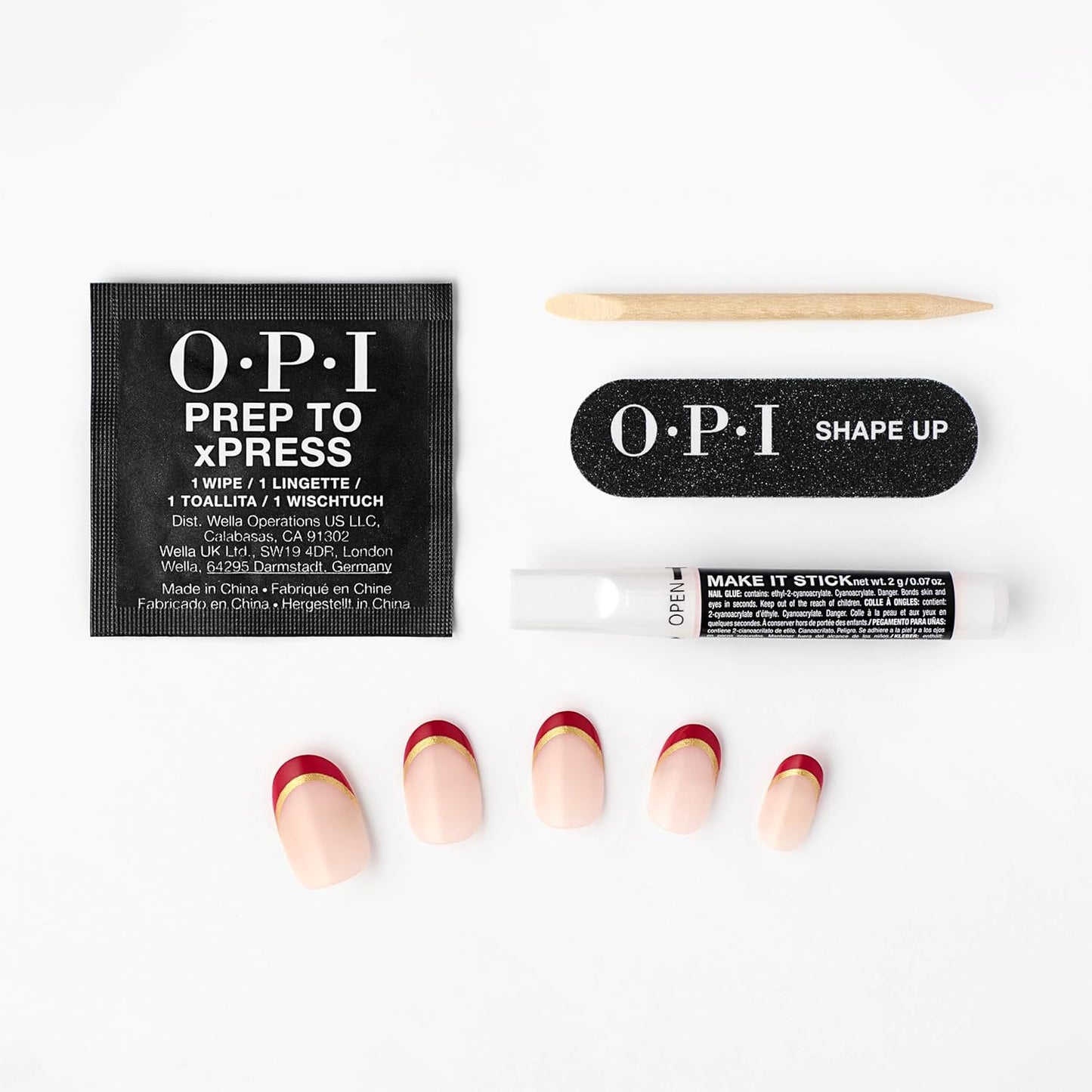 OPI On Point Press On Nails - Short Round & Squoval Nail Art | 30 Count, Long Lasting & Reusable