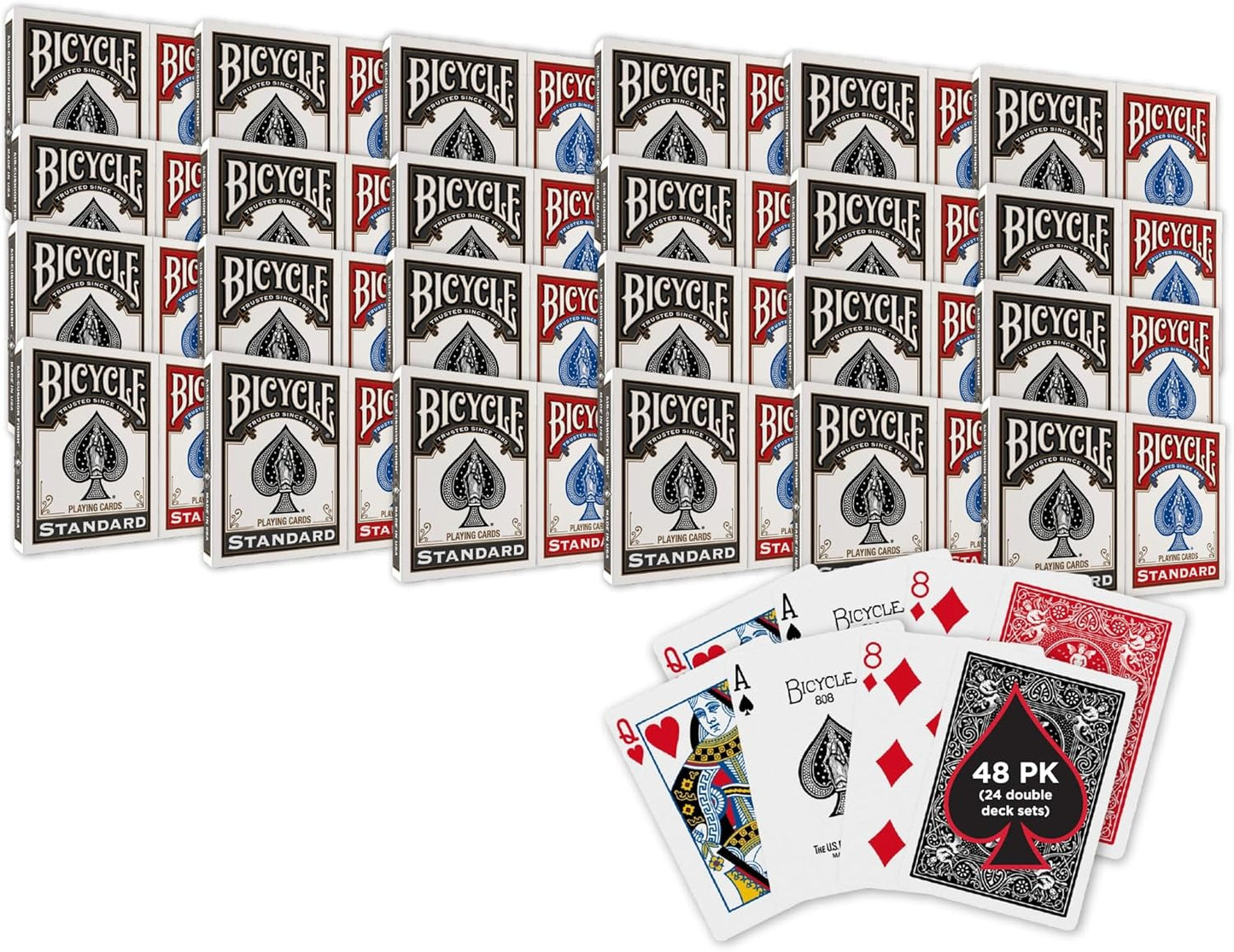 Standard Playing Cards - Classic Poker Size Deck (2 Pack) | Red & Blue for Family Game Night & Card Games