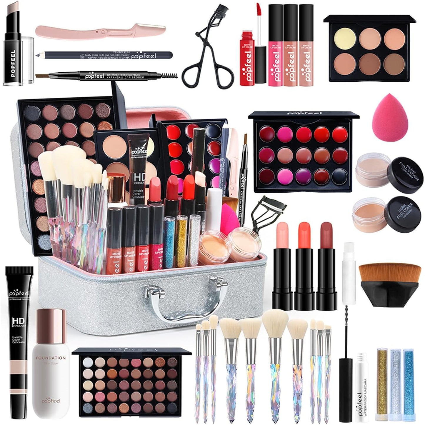 All-in-One Makeup Kit for Women - Essential Bundle with Eyeshadow Palette, Lipstick & More | Perfect Mother's Day Gift