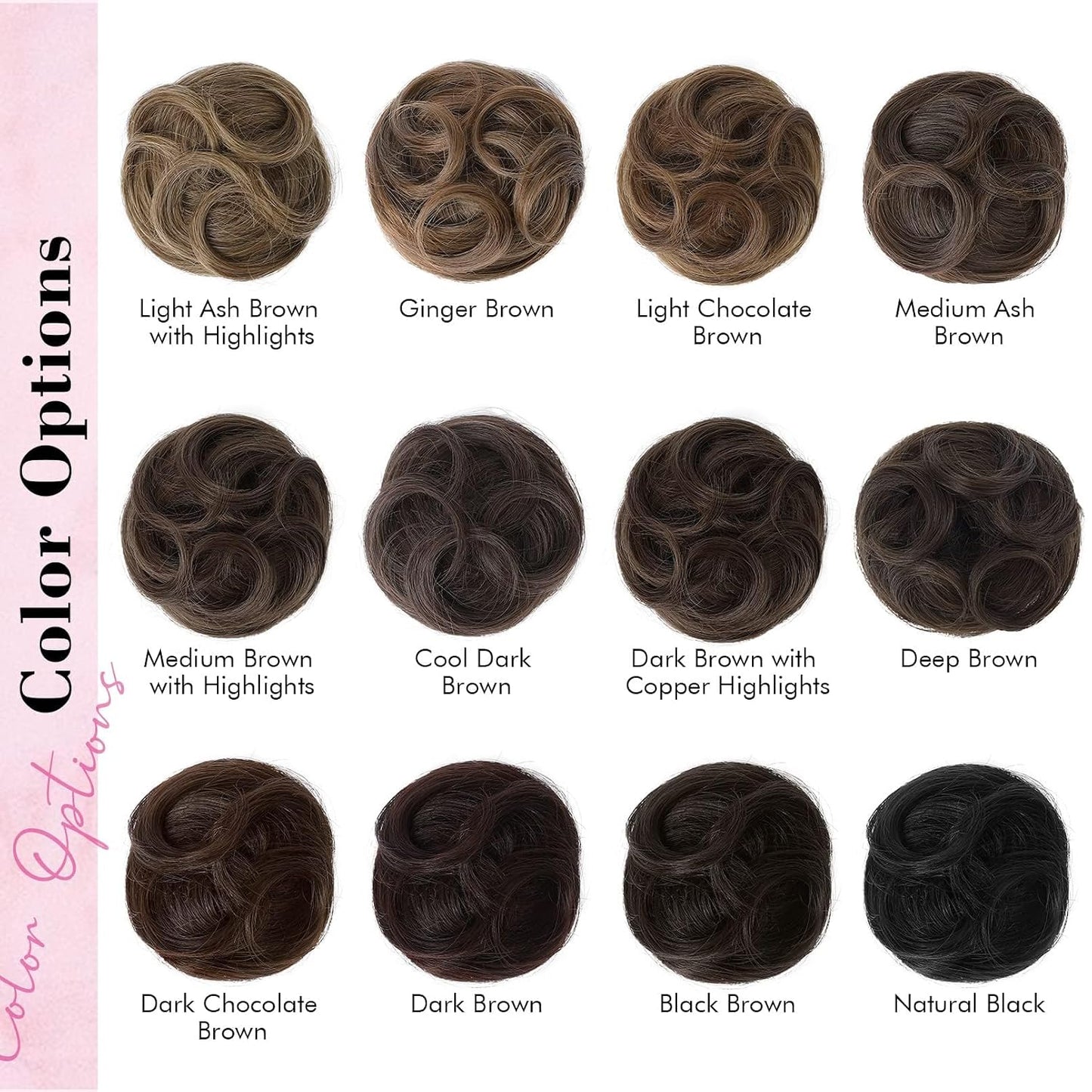 REECHO Mini Claw Clips - Messy & Cat Ears Hair Bun Extensions | 2-Pack, 3.5" Wavy, Natural Black