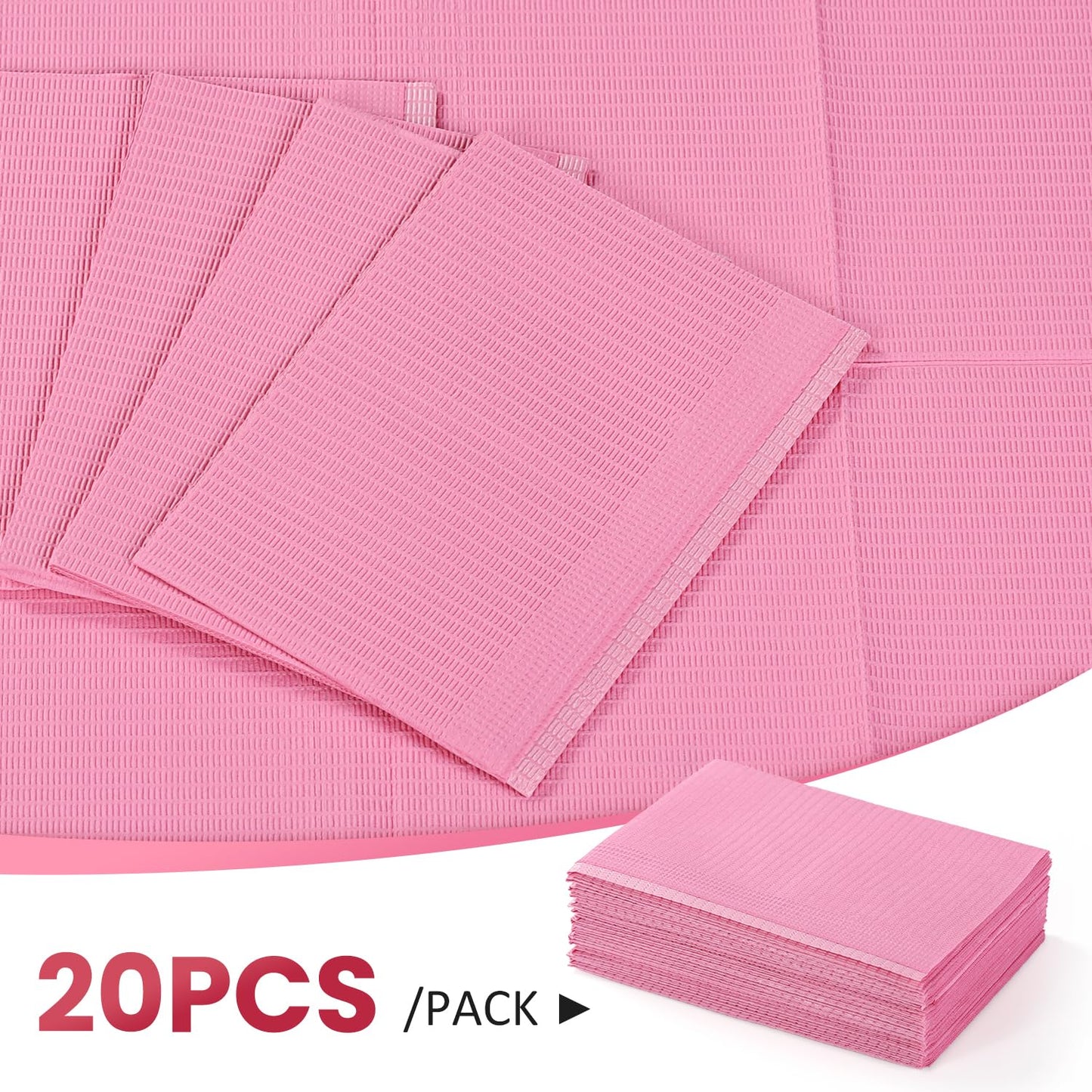 Disposable Nail Mats - 20-Pack Foldable Acrylic Nail Art Practice Sheets | 3-Ply Waterproof 13" x 18" Pink Pads