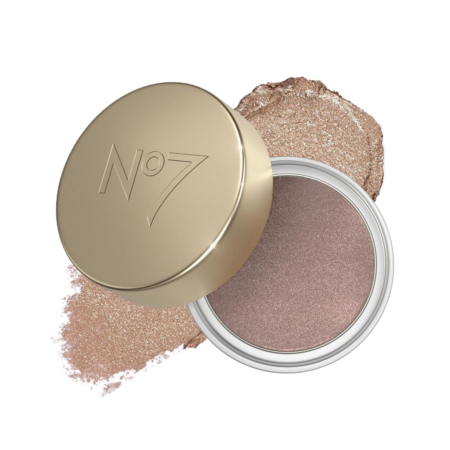 No7 Gilded Glimmer Cream Eyeshadow - Buildable Shimmer for Bold Color - Long-Lasting Silky Finish | Candlelight (3.4g)