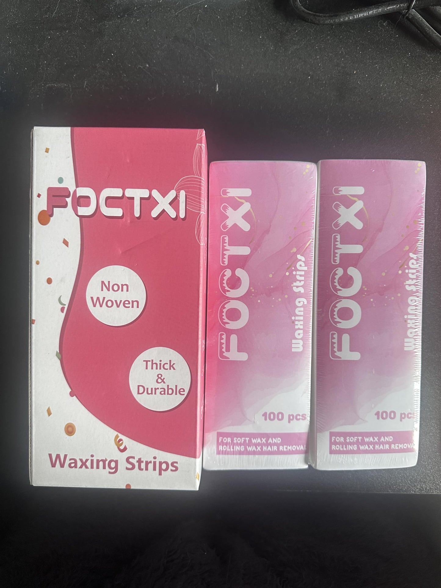 FOCTXI 200 Wax Strips Large Non-woven, Use with Warm Soft Wax for Hair Removal, Waxing Strip Suitable for Legs, Arms, Bikini & Body, 8'' x 2.75''