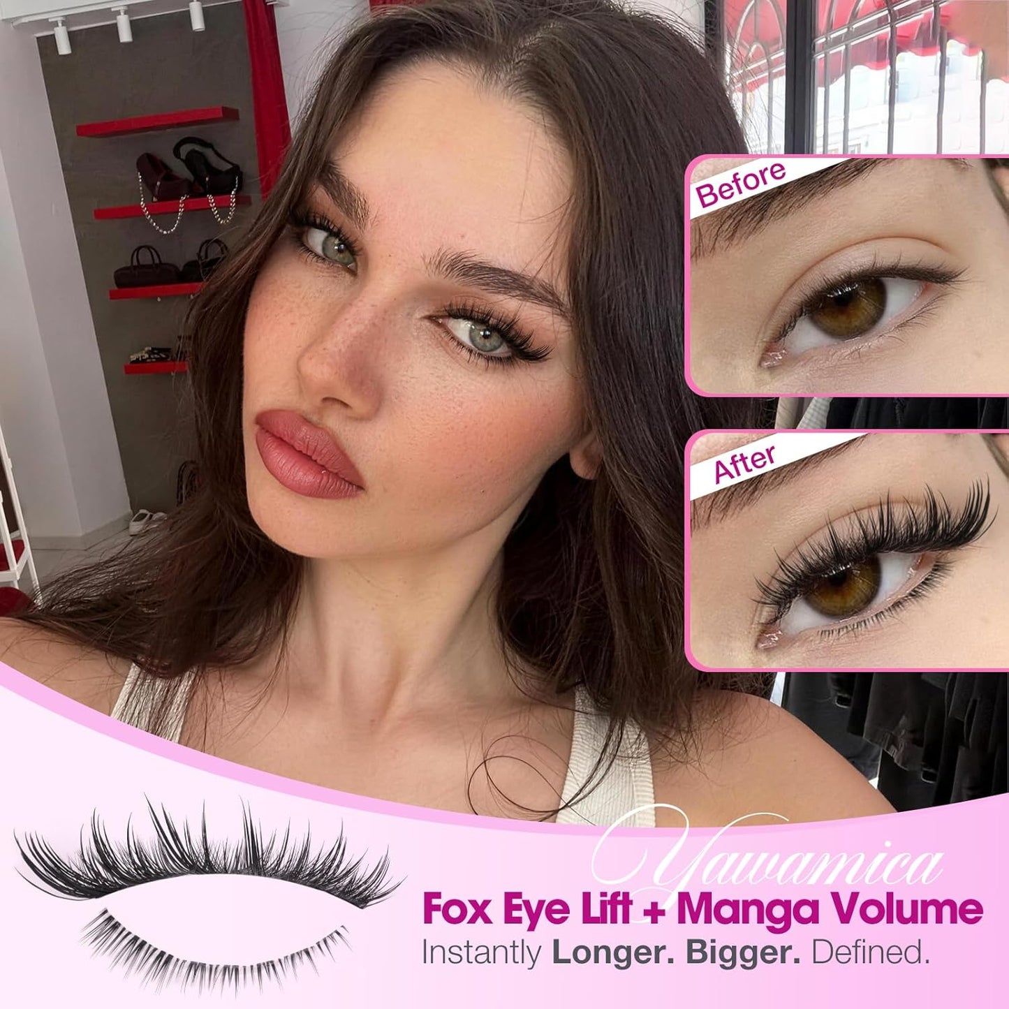 Fox Eye Lash Clusters - Fluffy Wispy Manga Lashes | Pre-Mapped Individual Extensions 8-16mm, Bottom Clusters 5-7mm