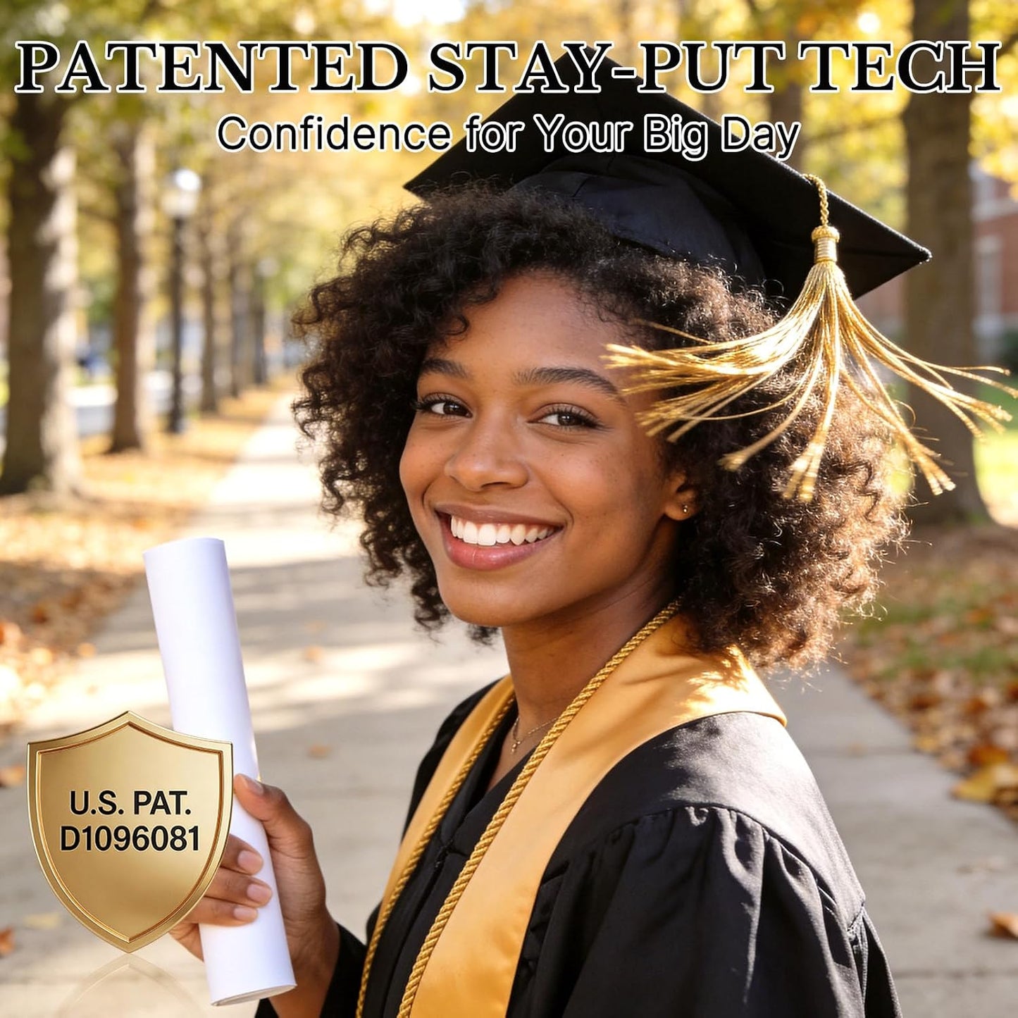 Graduation Cap Headband - Secure Your Cap with Hook & Loop or EVA Foam | Clear Accessory for Graduates & Students