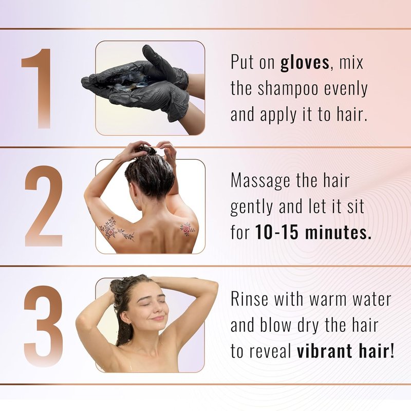 Natural Hair Color Shampoo for Gray Hair - Argan Oil Infused, Ammonia-Free | Travel Size, Dark Brown, 10+1 Pack