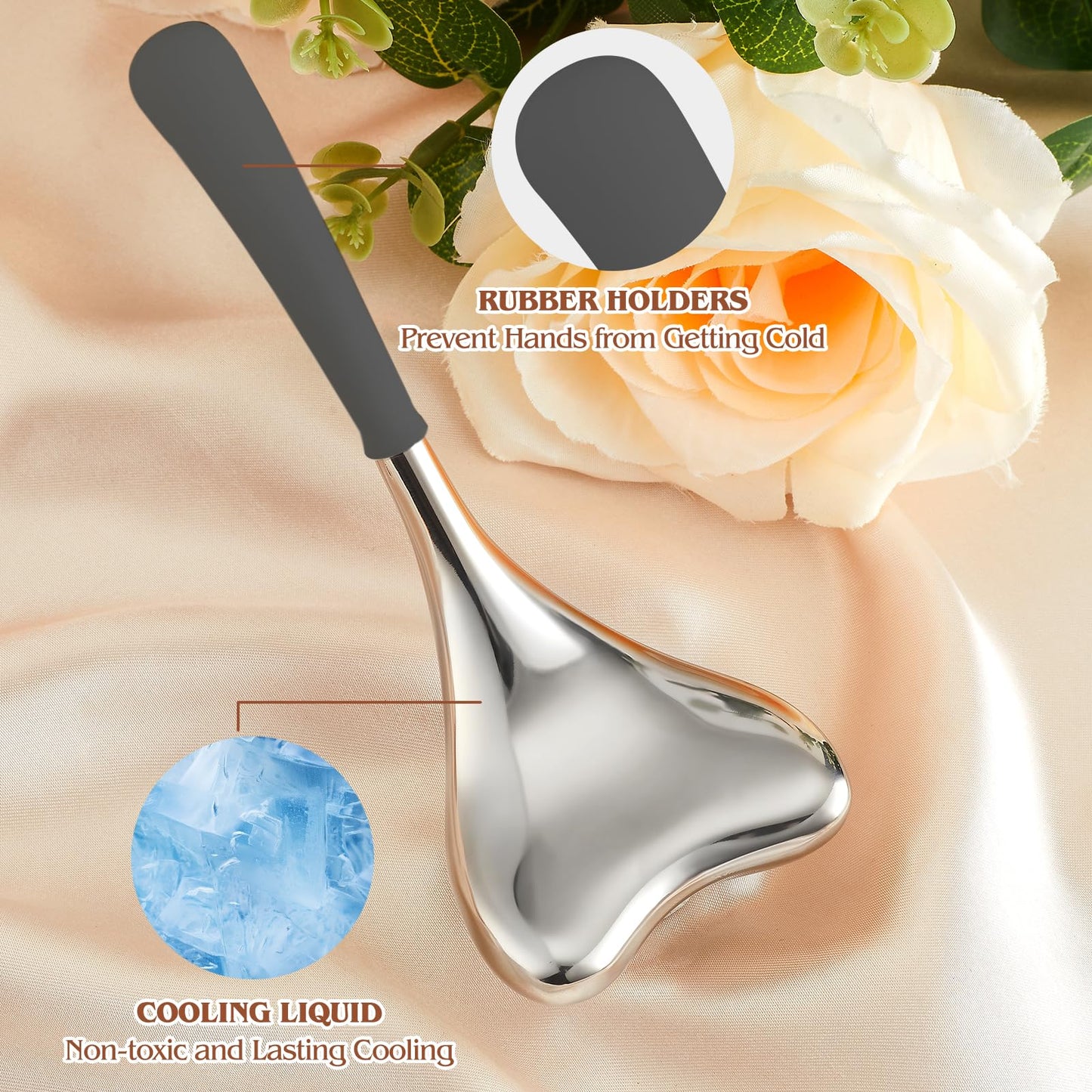 Cryo Sticks-Gua Sha and Massage 2-in-1, Ice Globes for Face-Wrinkle Reduction & Dark Circle Relief, Stainless Steel Facial Massage Tool for Skin Tightening Cooling Globes,Mothers Day Gifts