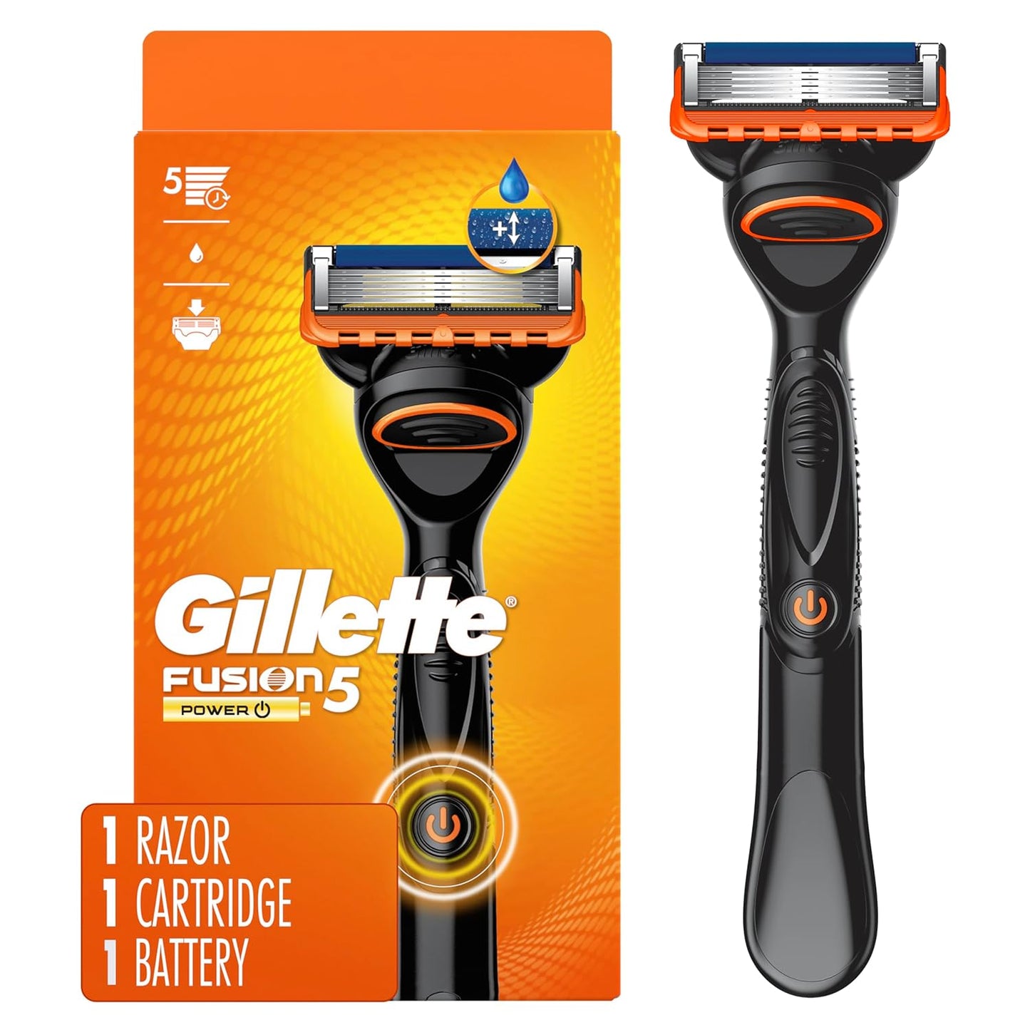 Gillette Fusion5 Power Razor for Men - Precision Shaving Handle with 1 Blade Refill