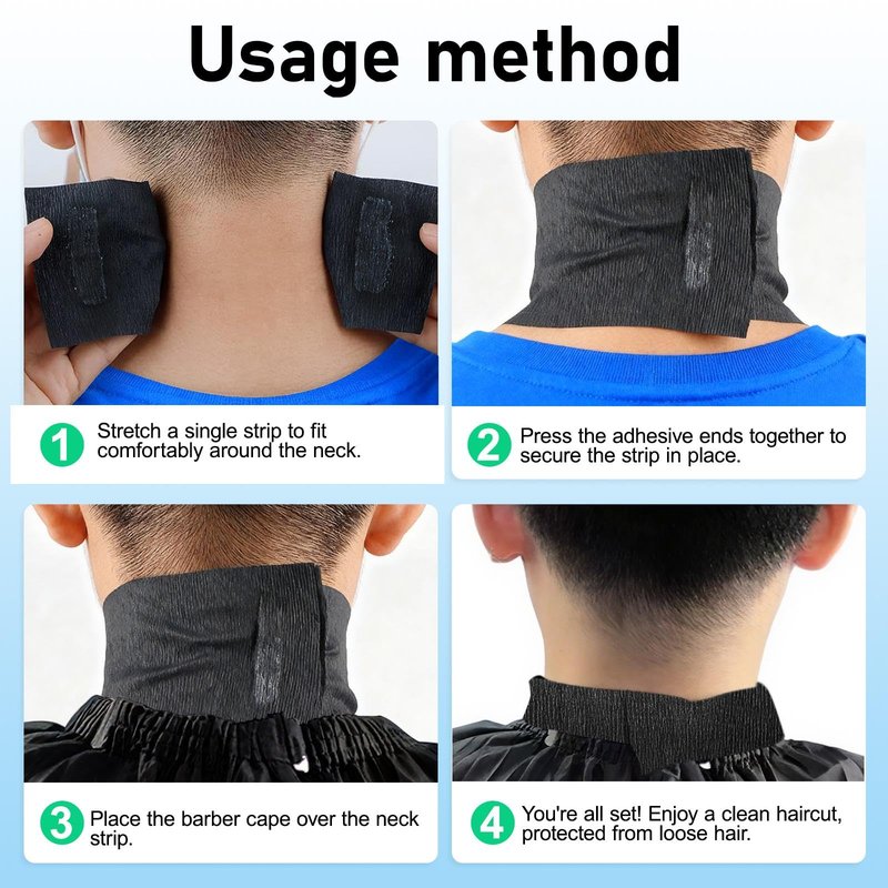 Feisate Neck Strips Barber Accessories Professional, Hair Salon Barber Supplies 5 Rolls & 500 Strips, Disposable Barber Neck Strip, Barber Neck Tape for Hair Cutting, Barbershop Accessories, White