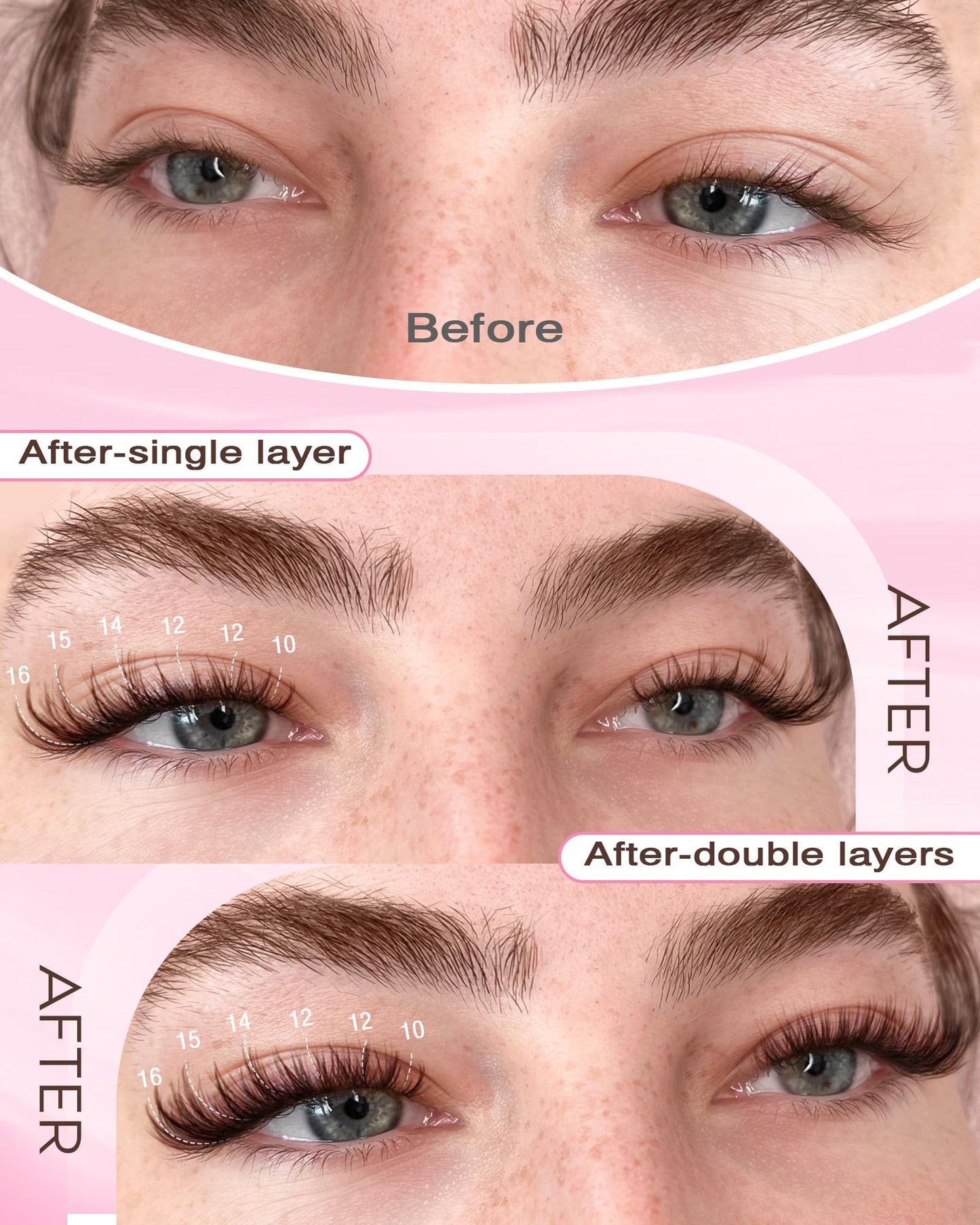 Brown Lash Clusters Natural For Soft Glam 300Pcs Wispy Lashes Cluster Eyelash Cluster Extensions C Curve Individual Lashes DIY Lash Extension Waterproof & Long - Lasting (10-16mm)