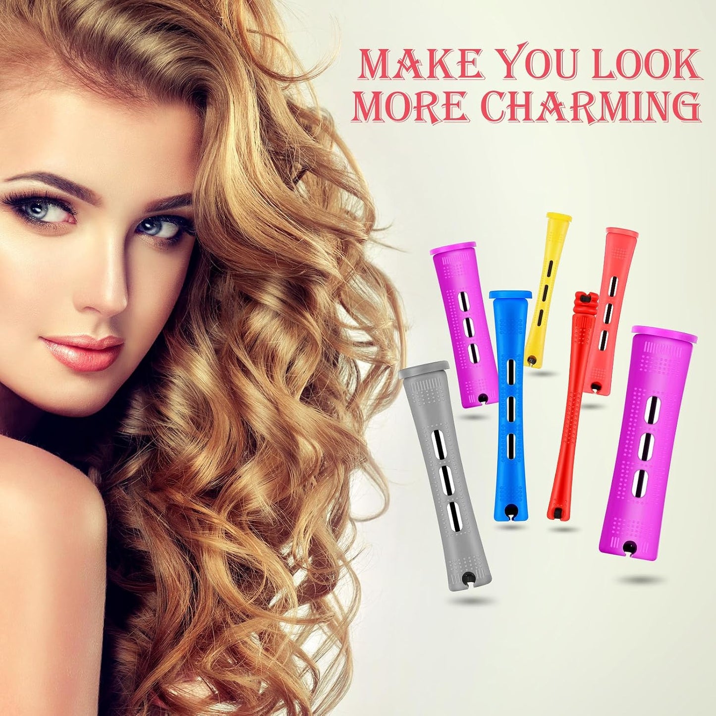 48 Pieces Hair Perm Rods - Short Cold Wave Curling Rollers with Steel Pintail Comb | 6 Sizes, 6 Colors