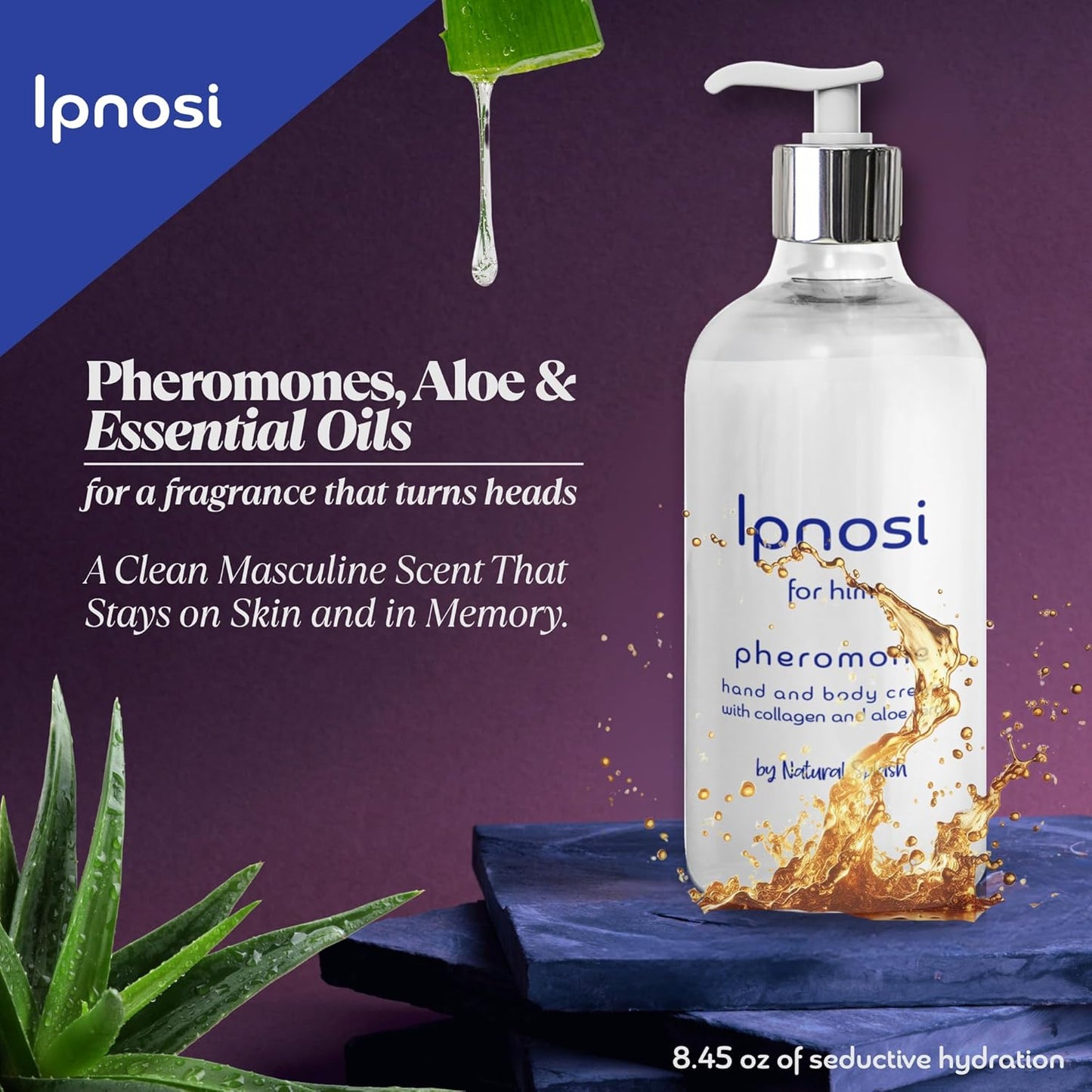 Ipnosi Pheromone Body Cream for Men - Hydrating Lotion with Aloe & Collagen | 8.45 Fl Oz