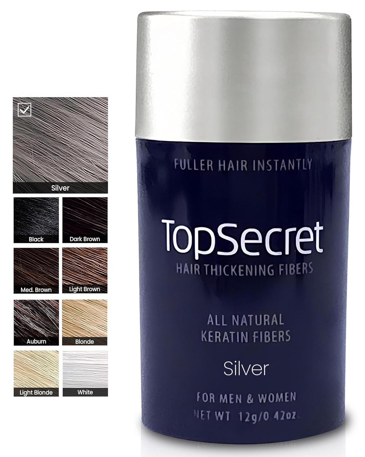 Hair Thickening Building Fibers - Natural & Undetectable Hair Filler for Men & Women | Weather-Resistant (Light Brown, Medium)