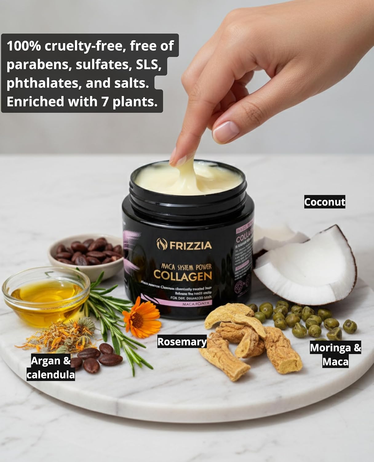 Collagen Hair Mask - Argan Oil & Maca for Hydration | Anti-Frizz Treatment for Dry, Damaged Hair - 500 ml
